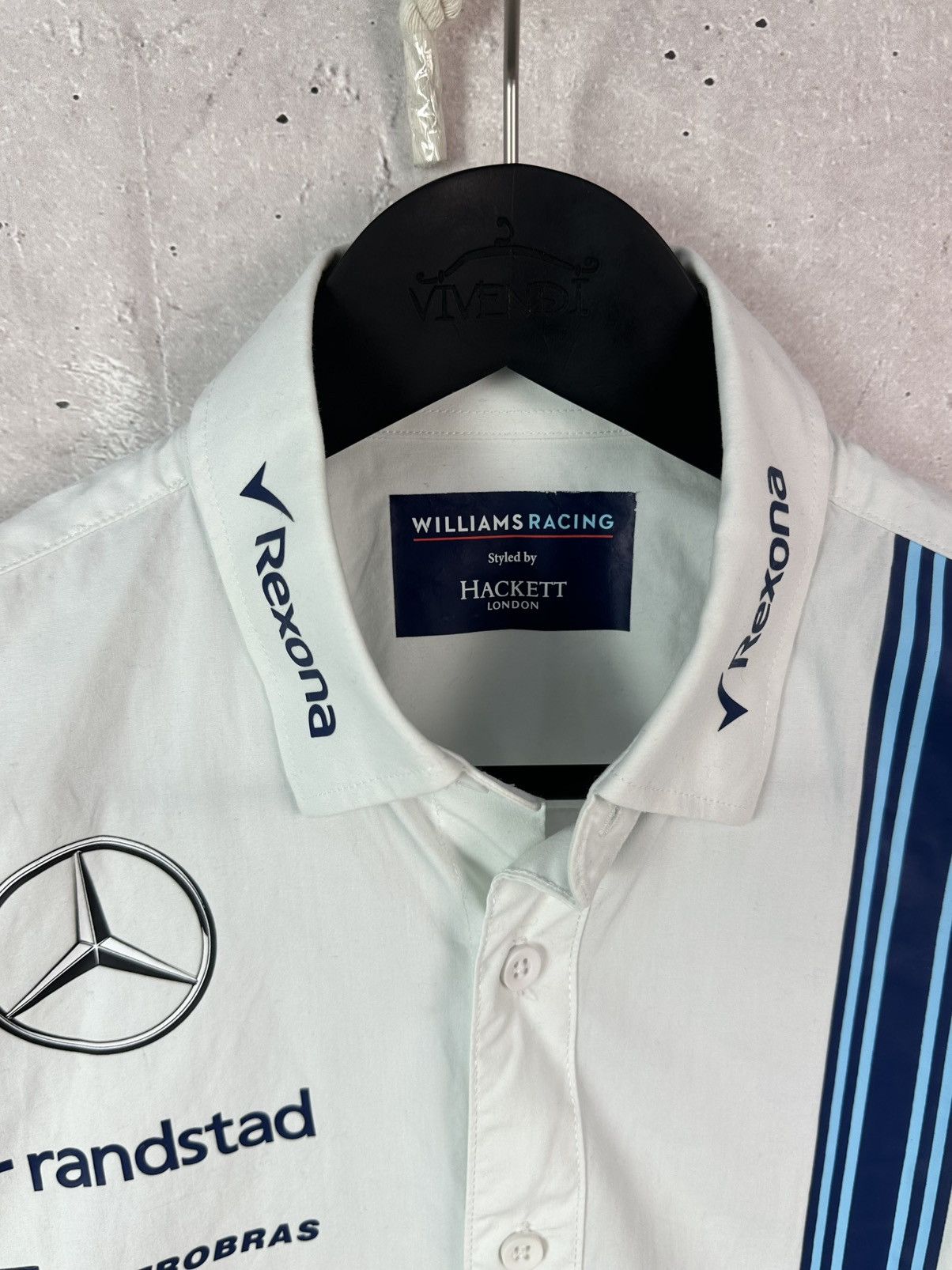 Hackett Hackett Williams Racing Mercedes White Short Sleeve Shirt Size US M / EU 48-50 / 2 - 5 Thumbnail