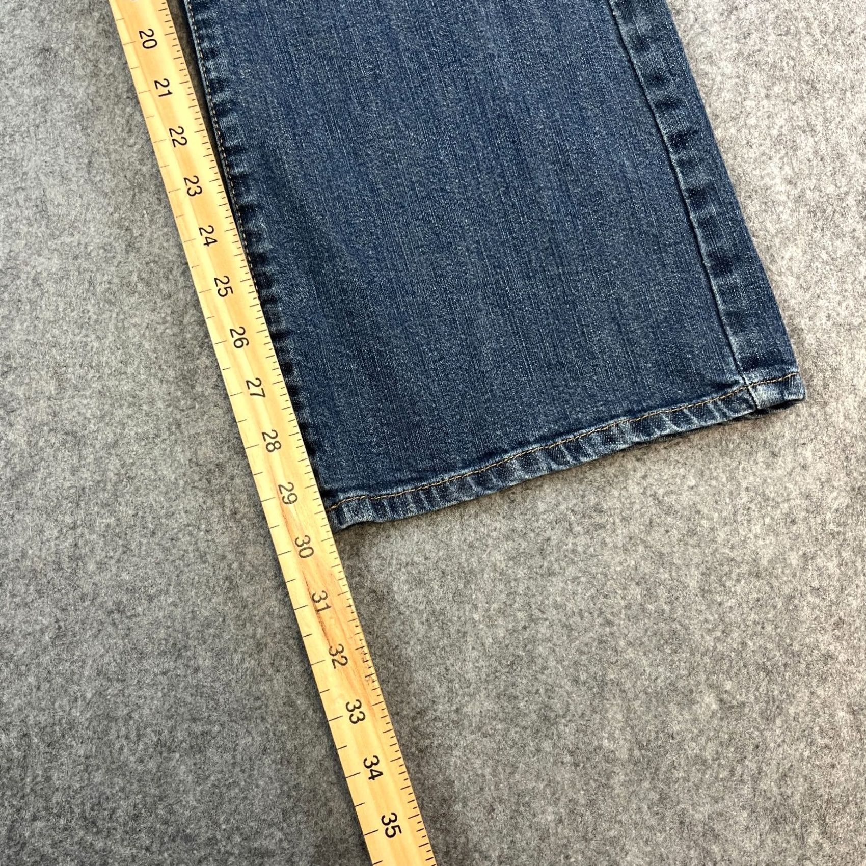 Lee Lee Womens Jeans Bootcut 32 30 UK14 Dark Wash Blue High Waist Denim Regular 5-Pocket Style Slimming Pockets Machine Washable Jeans Mens Womens Girls Size 36" / US 14 / IT 50 - 4 Thumbnail