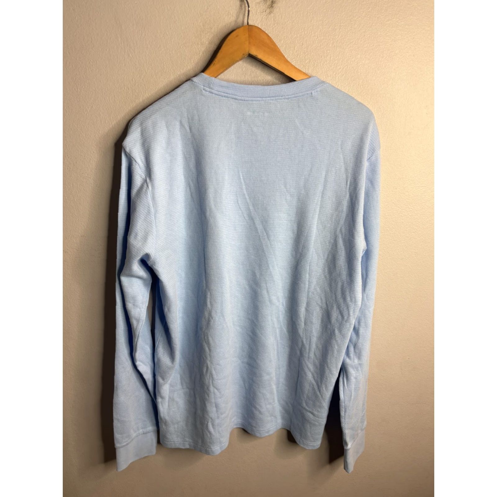 Lacoste VINTAGE: No Lacoste Thermal Shirt Mens L Blue Long Sleeve Waffle Knit Undershirt Tagless Size US L / EU 52-54 / 3 - 5 Thumbnail