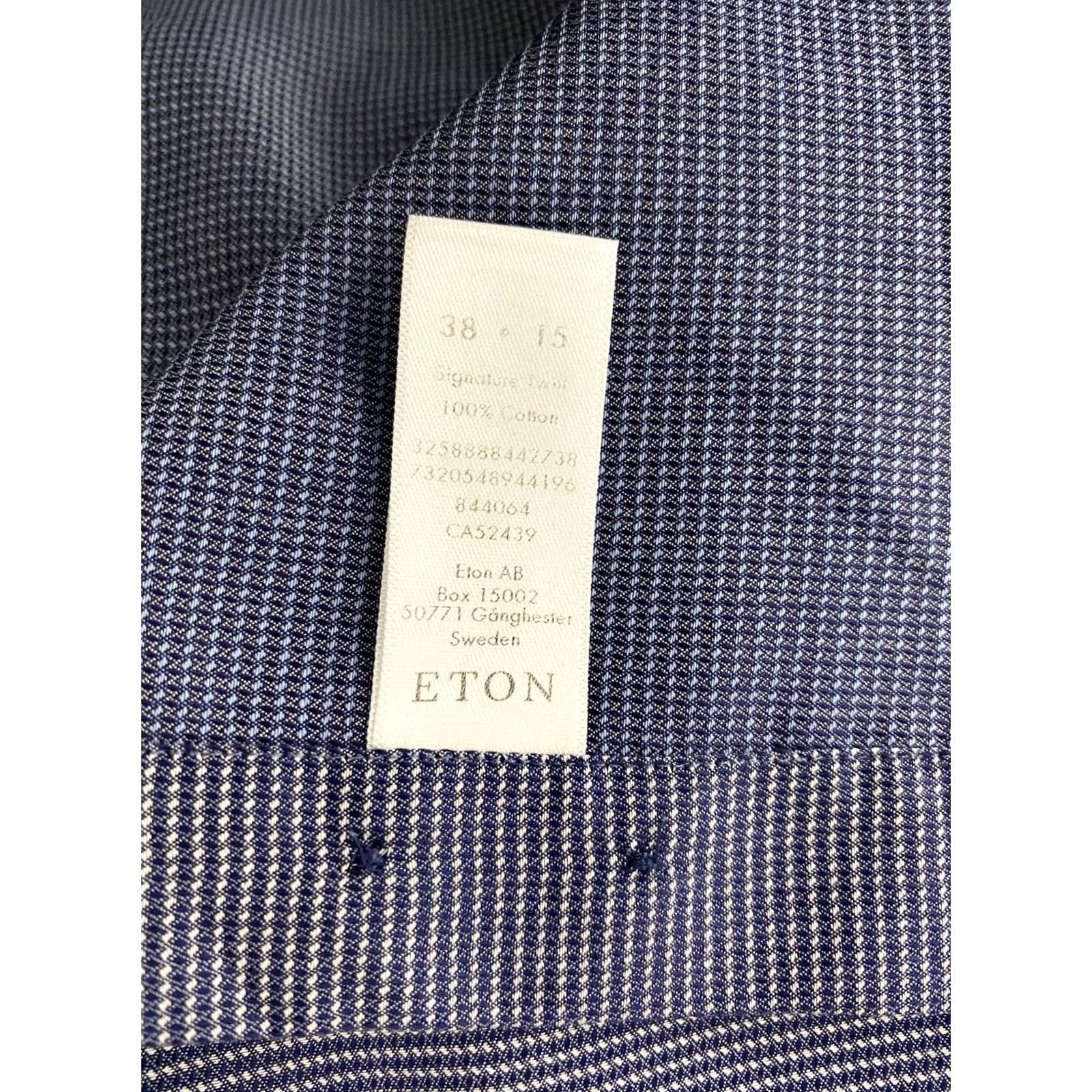 Eton Eton Shirt Slim Mens Blue 38 / 15 / S Size Slimming 100% cotton Vintage? Size US M / EU 48-50 / 2 - 4 Thumbnail