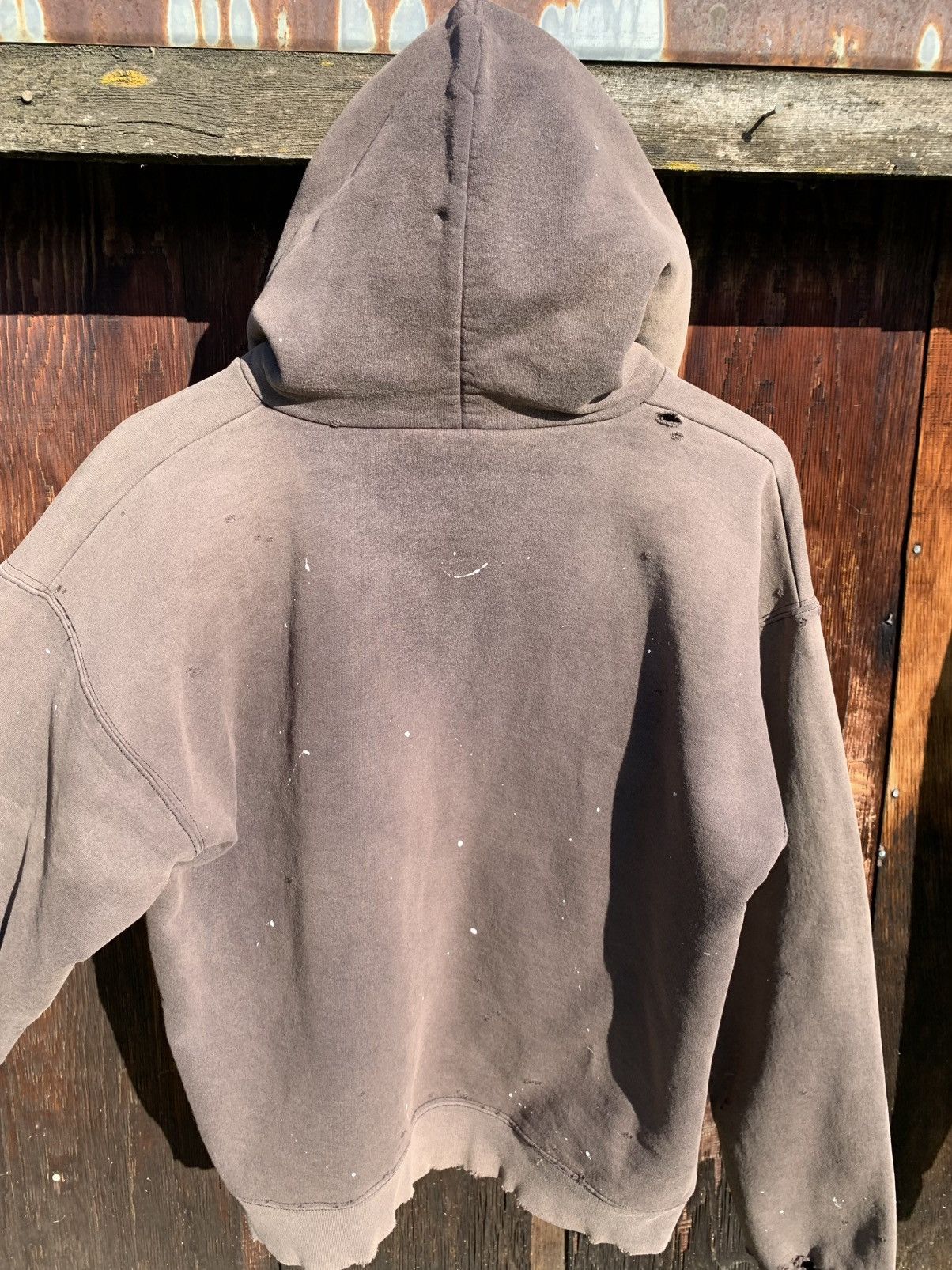 Vintage Vintage Thrashed Sun Faded Blank Hoodie 90s Paint Boxy M Size US M / EU 48-50 / 2 - 9 Thumbnail