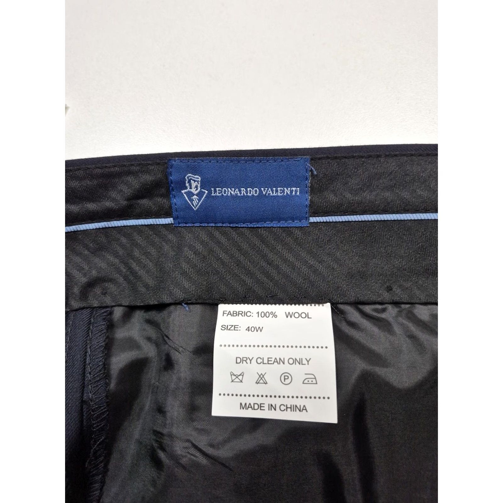 Valentino Leonardo Valenti Blue Wool Suit Pants 40x36 Mens Regular Unhemmed NWT Flat Front 2 Piece Formal Wedding Dress Pants Wool VINTAGE: No Size 40R - 5 Thumbnail