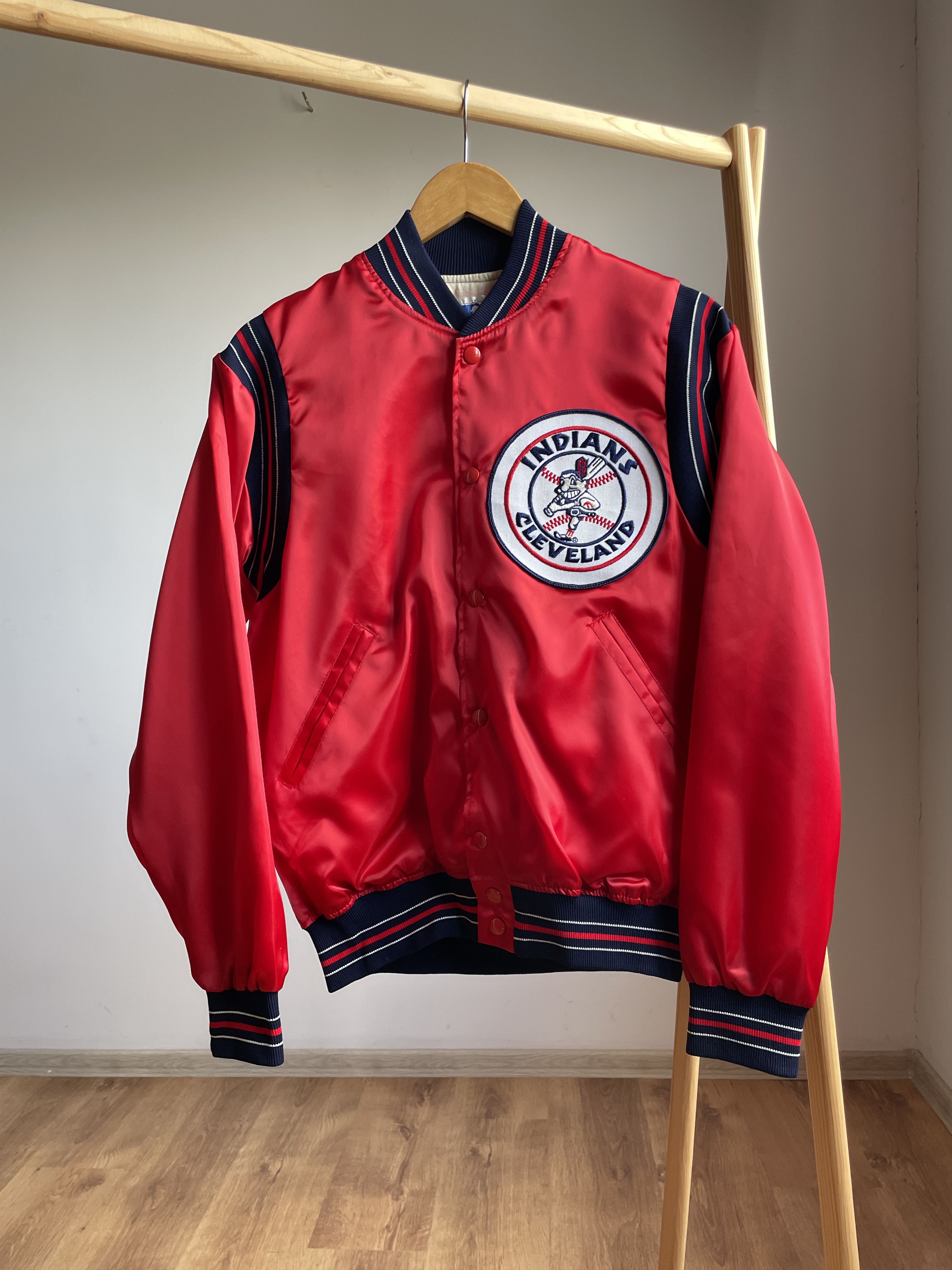 Vintage Indians Cleveland MLB Vintage 70's 80's Satin Bomber Size US M / EU 48-50 / 2 - 1 Thumbnail