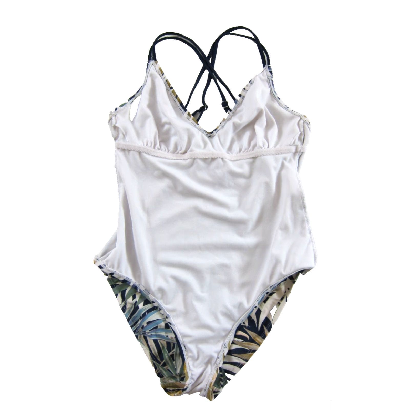 Hurley Hurley One Piece Swimsuit Woman M Floral Blue Green Ivory Pink Nylon Spandex Built-In Bra Adjustable Straps Pockets Size ONE SIZE - 3 Thumbnail
