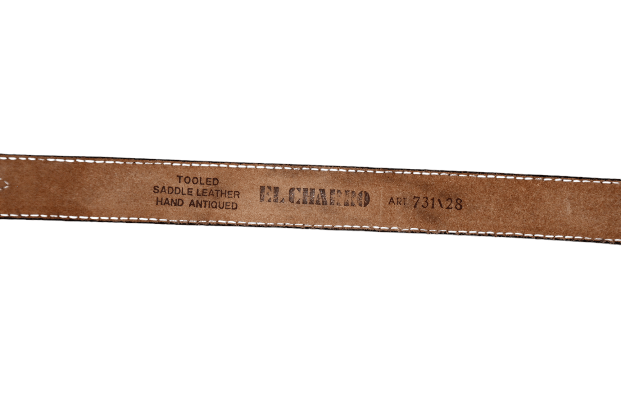 Vintage El Charro tooled saddle leather hand crafted western belt Size ONE SIZE - 4 Thumbnail