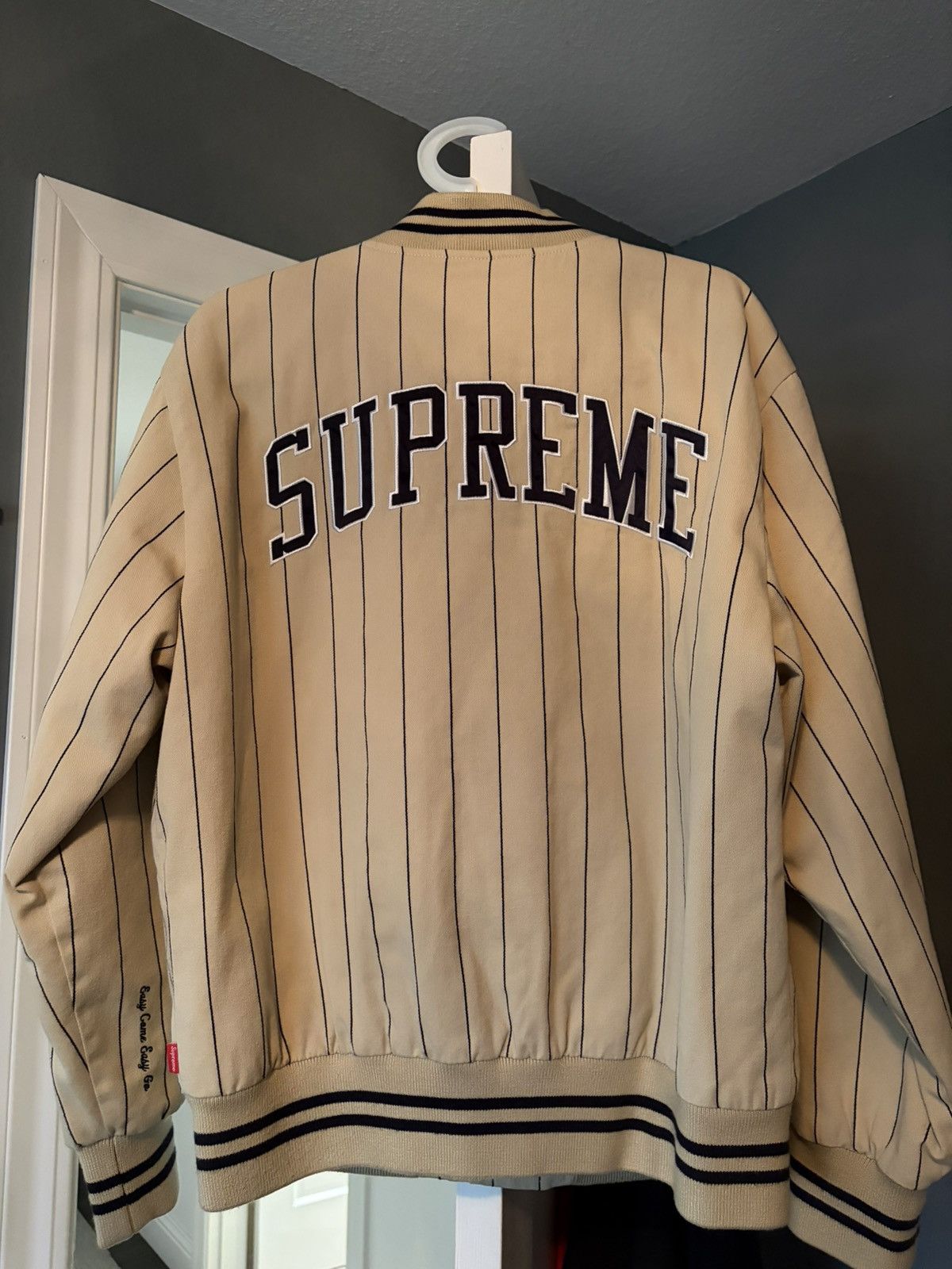 Supreme Supreme Varsity Pinstripe Jacket SS19 tan size Small S Size US S / EU 44-46 / 1 - 2 Thumbnail