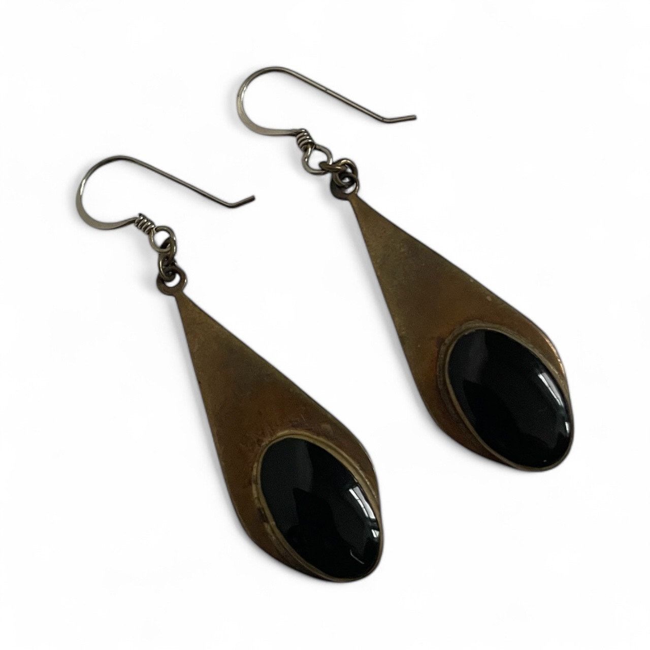 Other Vintage Gold & Black Pendant Earrings Size ONE SIZE - 1 Thumbnail