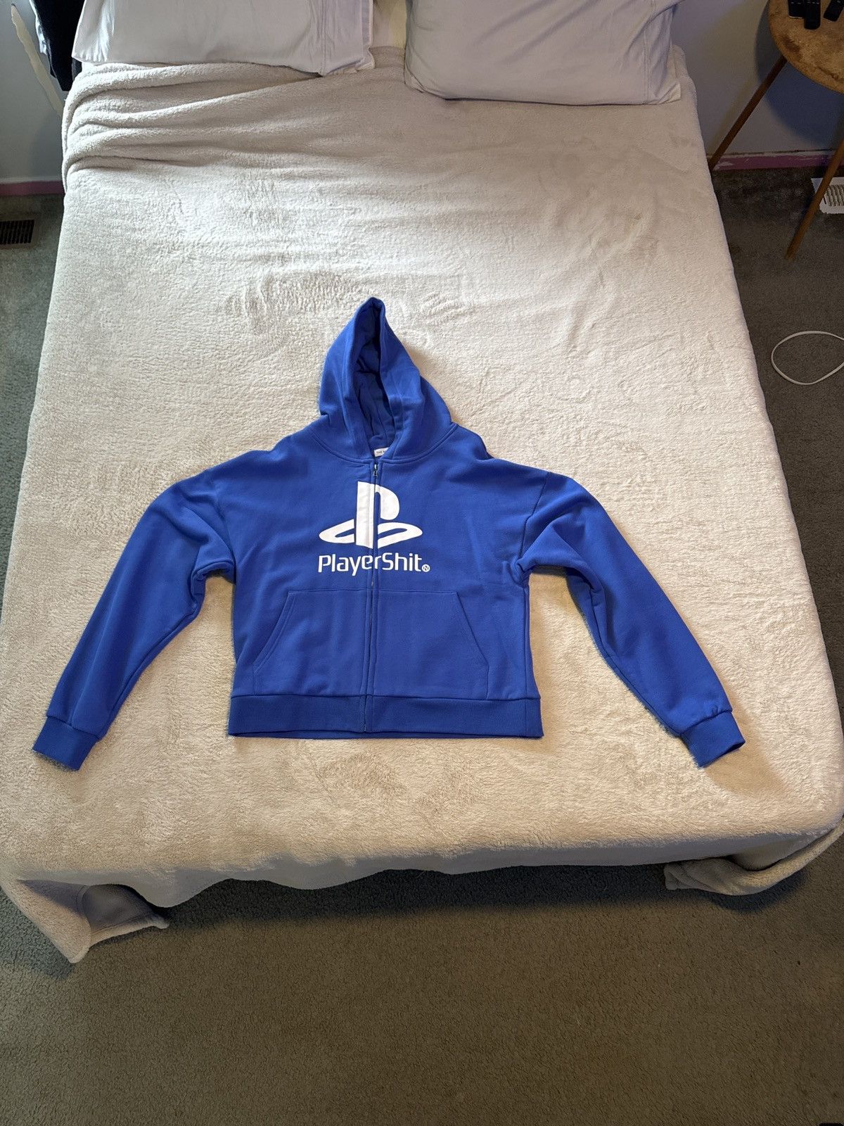 Other BLUE PLAYER SHIT HOODIE (Y2K / Streetwear) Size US M / EU 48-50 / 2 - 1 Thumbnail
