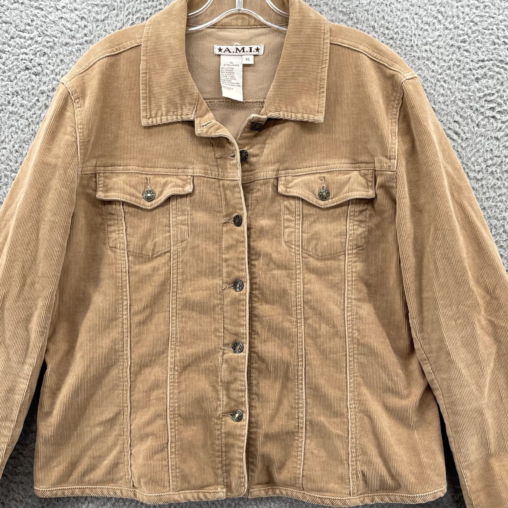 Vintage VINTAGE AMI Corduroy Jacket Womens XL Y2K Boho Classic Boxy Trucker 70s Academia Size XL / US 12-14 / IT 48-50 - 2 Thumbnail