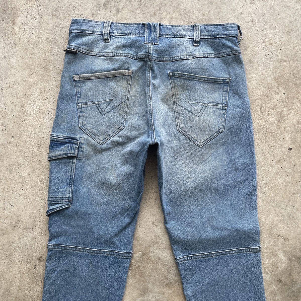 Japanese Brand Japanese Brand Double Knee Cargo Denim Workwear Pants Faded Size US 33 - 10 Thumbnail