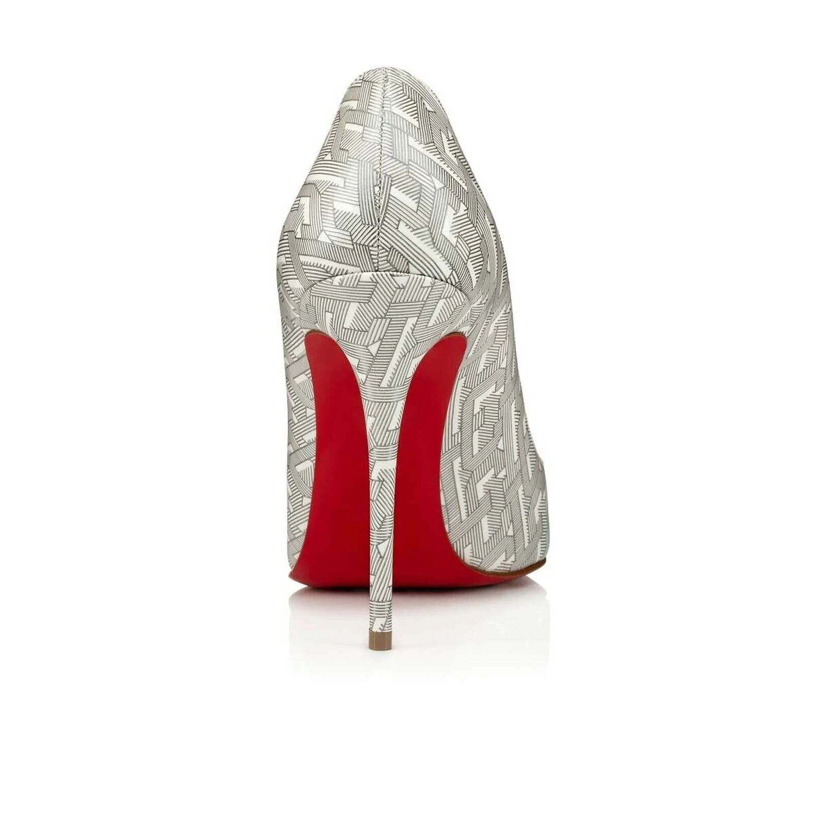 Christian Louboutin Christian Louboutin Pigalle Follies Patent CL White Silver Size US 10.5 / IT 40.5 - 10 Thumbnail