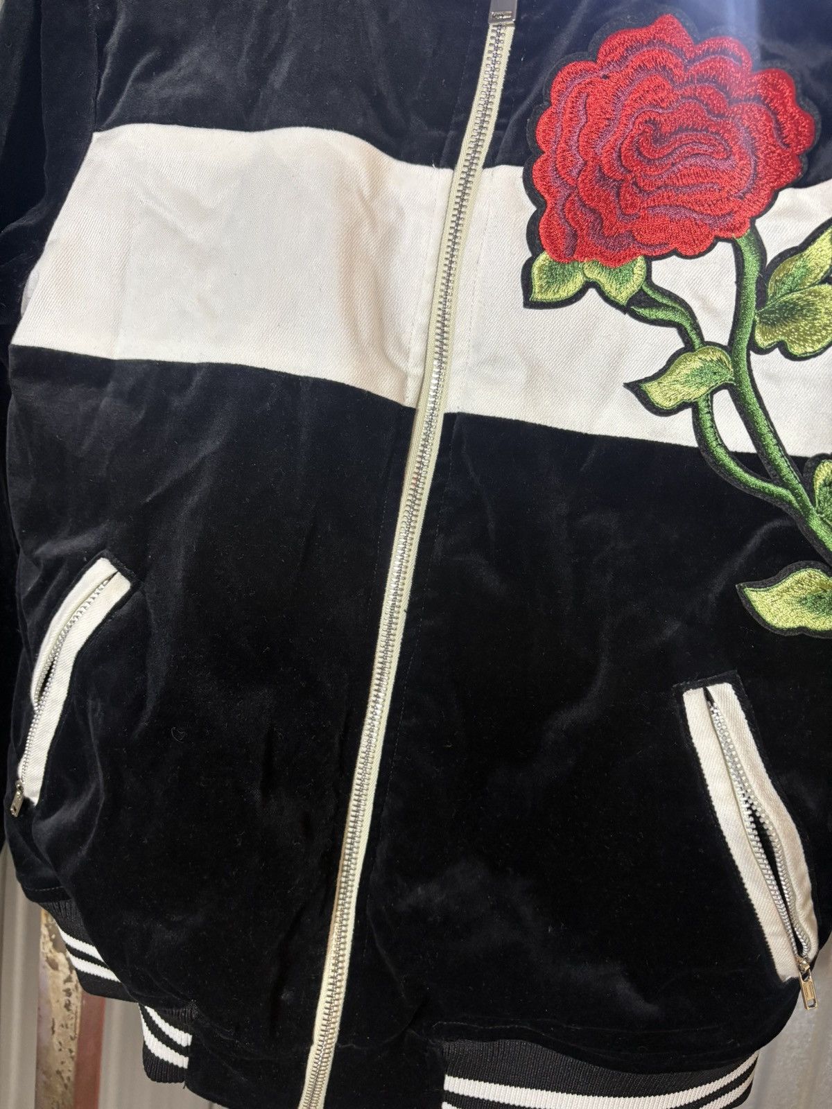 Other Lifeline black and white bomber jacket with rose embroidery Size S / US 4 / IT 40 - 7 Thumbnail