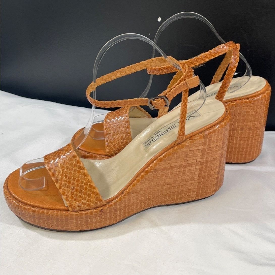 Other Via Spiga Women's Tan Woven Shoes/Heels Size 10M SKU 5580 Size US 10 / IT 40 - 4 Thumbnail