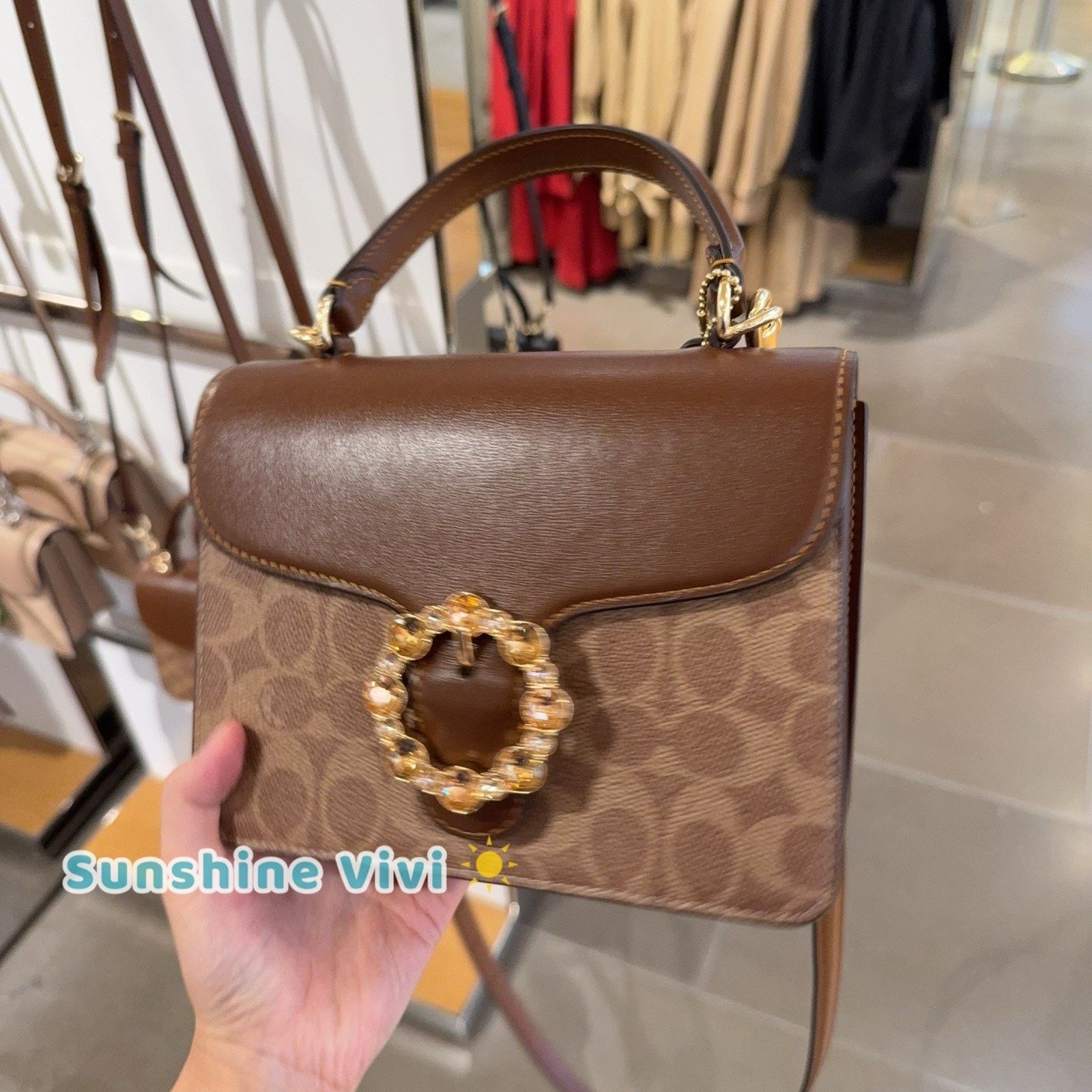 Coach NWT Coach Courtney Top Handle Bag CCE22 IM/TAN/ BROWN Size ONE SIZE - 4 Thumbnail