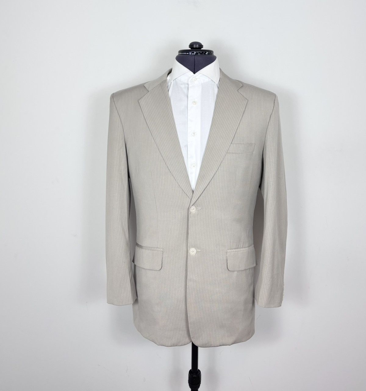 Lanvin Lanvin Sport Men’s Vintage Beige Ivory Striped Blazer Jacket Size 44R - 1 Thumbnail