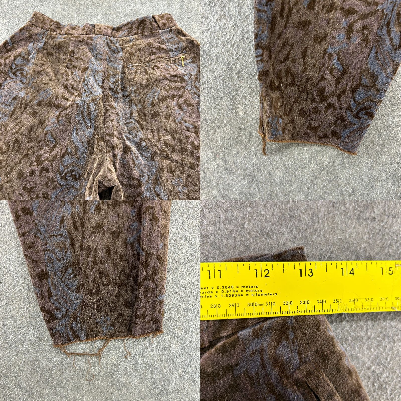 Vintage VINTAGE Serenella Boston Pants Women 31 Brown Leopard Print Velour 90s Workwear Casual Animal Print Relaxed Ankle 27in Inseam Women USA-made Size 24" / US 00 / IT 34 - 8 Thumbnail