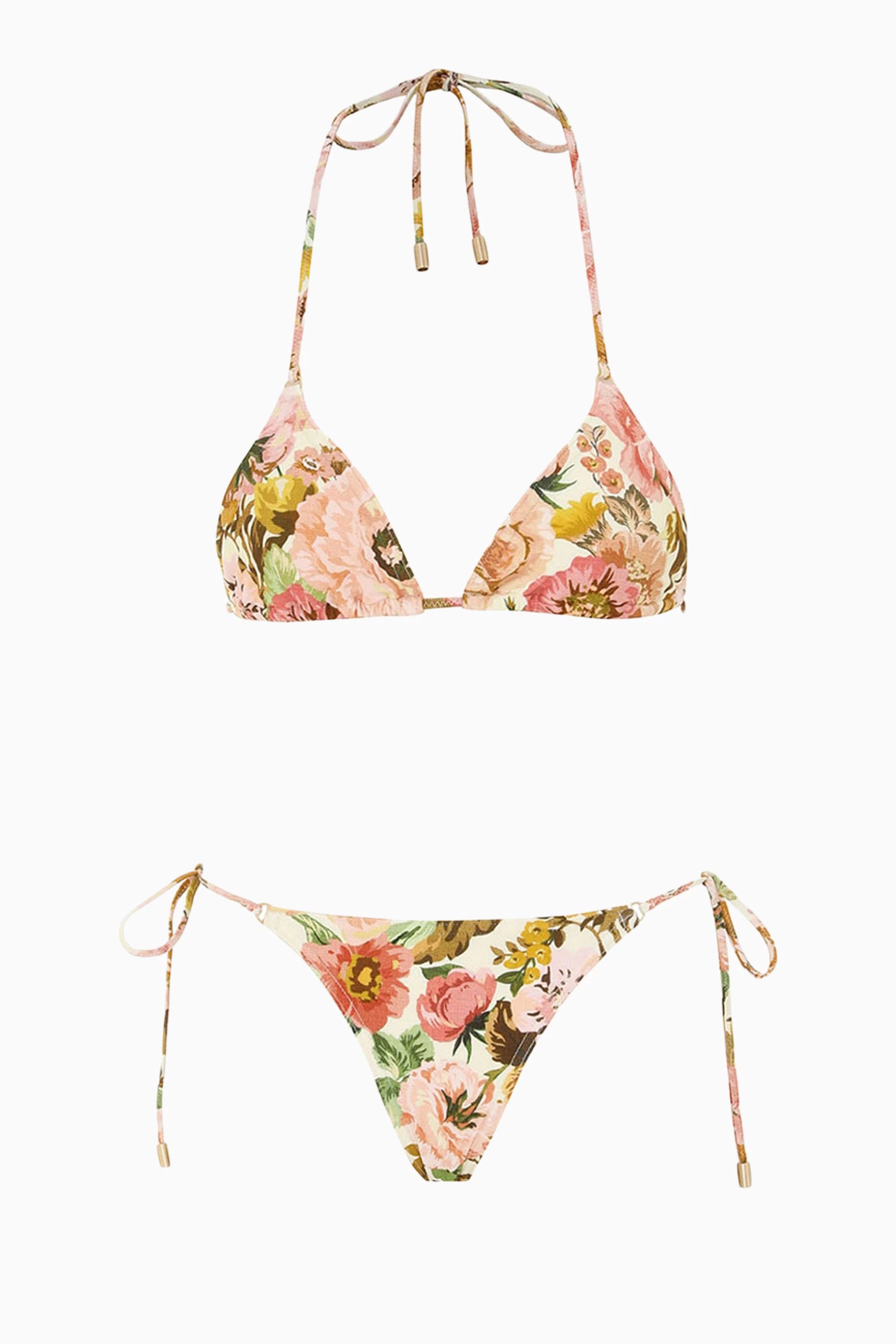 oc11z0525 Size : L / Floral Print Bikini Set in Multicolor