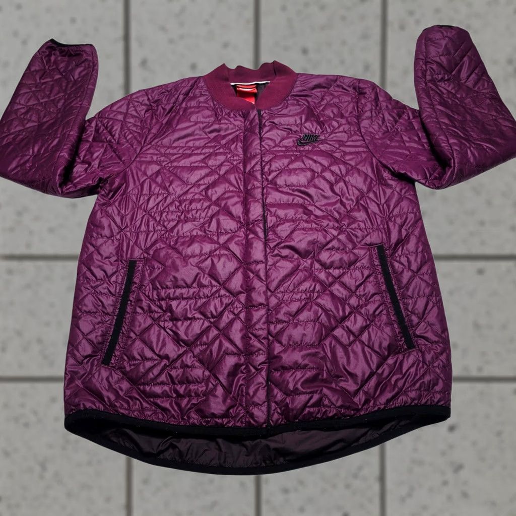Nike Nike Womens Jacket PrimaLoft Quilted Snap Button Purple Medium 854747-609 Size M / US 6-8 / IT 42-44 - 1 Thumbnail