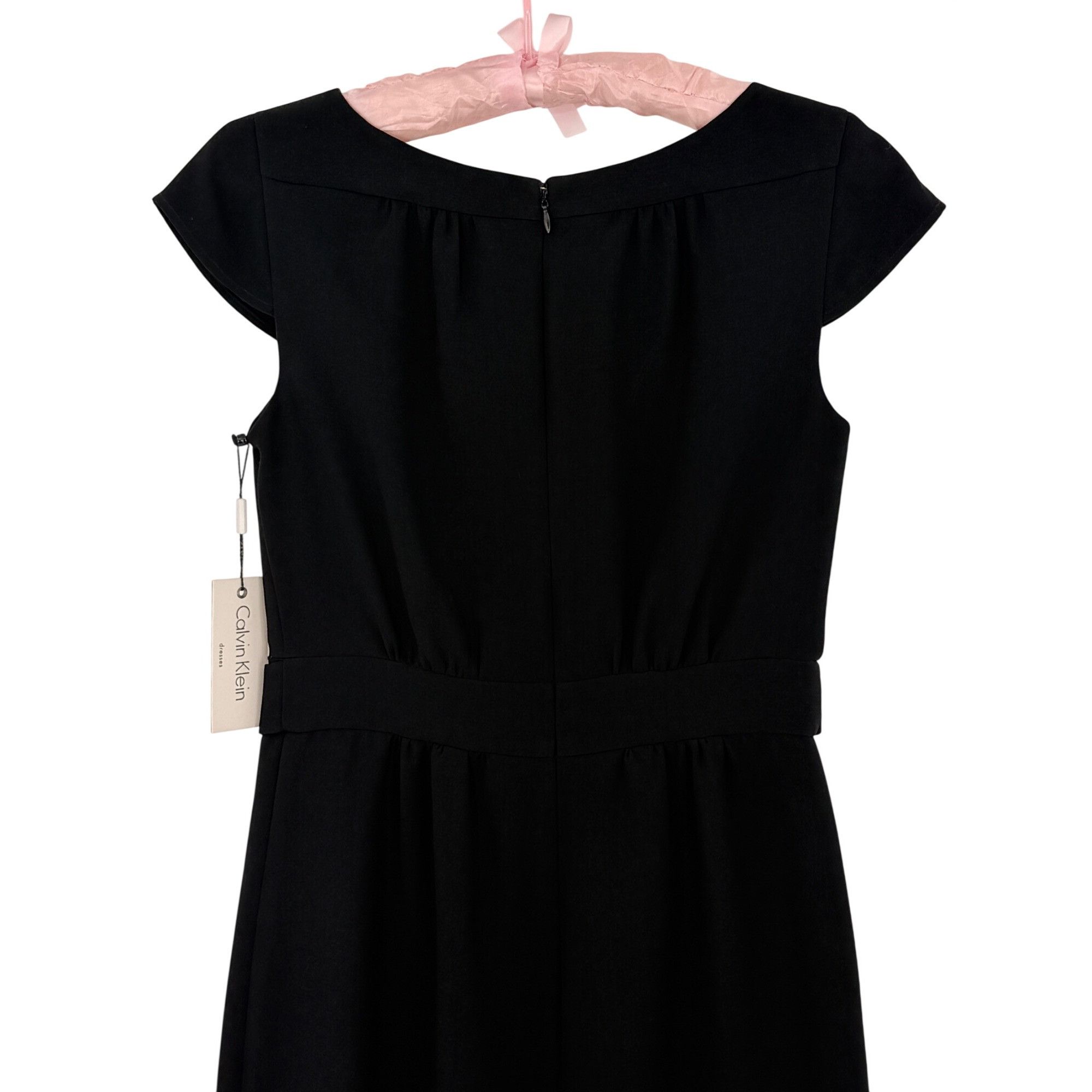 Calvin Klein NWT Calvin Klein Black Cap Sleeve Sheath Dress | Quiet Luxur Size S / US 4 / IT 40 - 9 Thumbnail