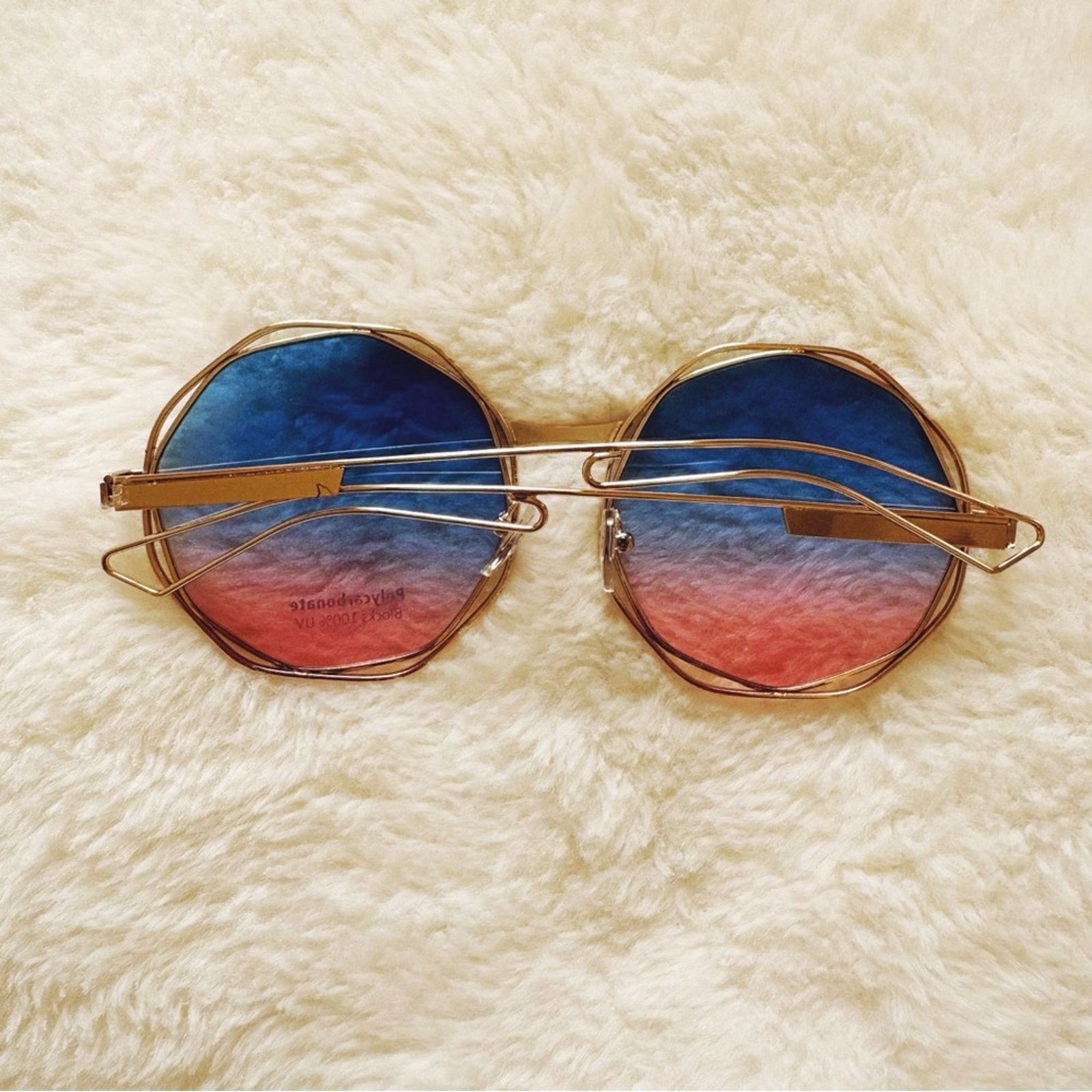 Other Seraphina Blue & Pink Geometric Sunglasses Size ONE SIZE - 11 Thumbnail