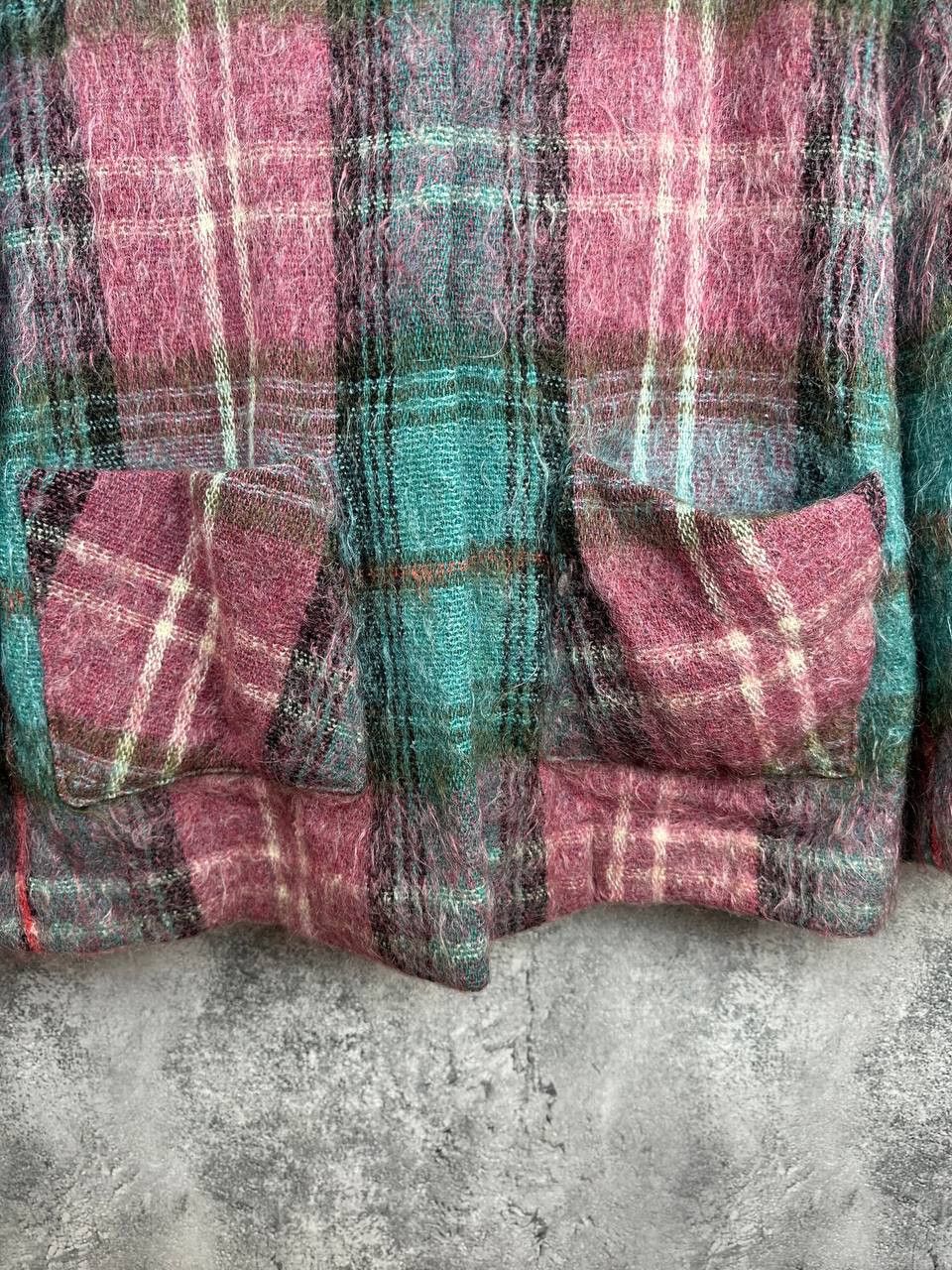 Designer Andrew Stewart 80s Mohair Wool Tartan Sleeveless Coat+Hat Size L / US 10 / IT 46 - 10 Thumbnail
