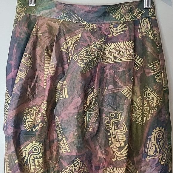 Vintage Vera Mont Avant Garde Midi Skirt Punk Faux Wrap Vintage Size 32" / US 10 / IT 46 - 2 Thumbnail