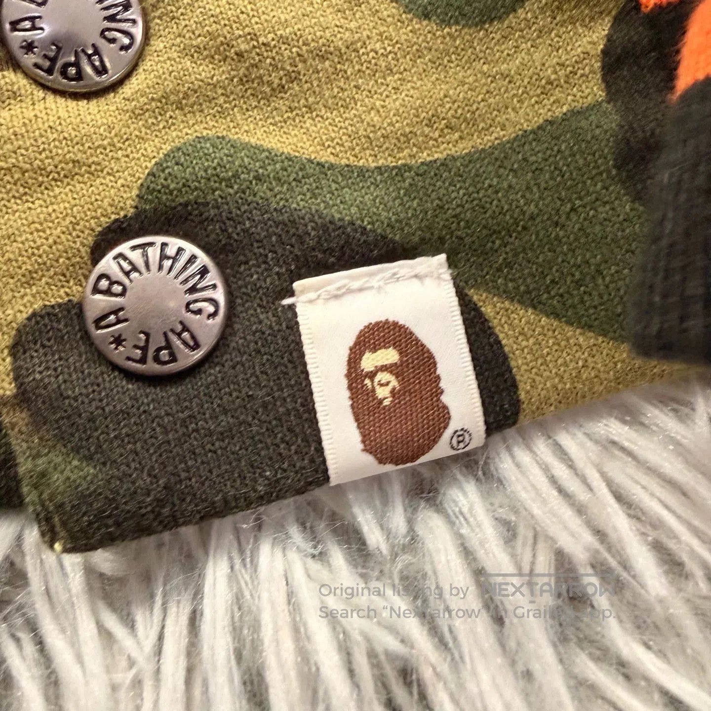 Bape bape green camo baseball jacket size large. Size US L / EU 52-54 / 3 - 5 Thumbnail