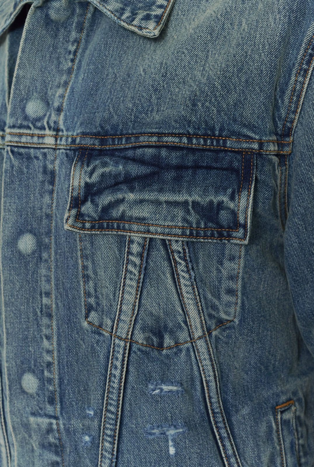 Amiri Last Size Amiri Distressed Effect Denim Jacket Size US M / EU 48-50 / 2 - 3 Thumbnail