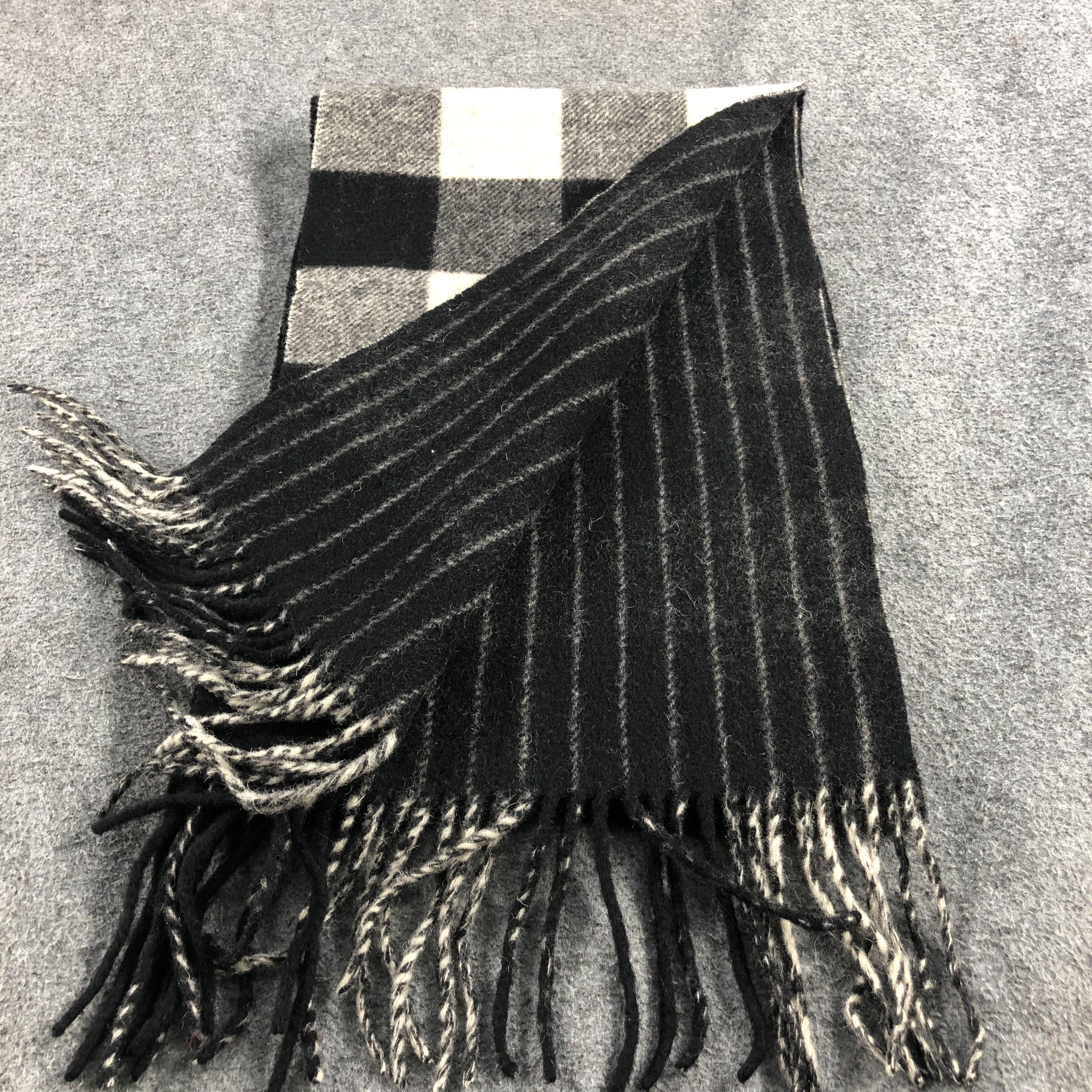 Mr. Junko Jun Men Tartan Double Sided Wool Scarf Muffler V897 Size ONE SIZE - 5 Thumbnail