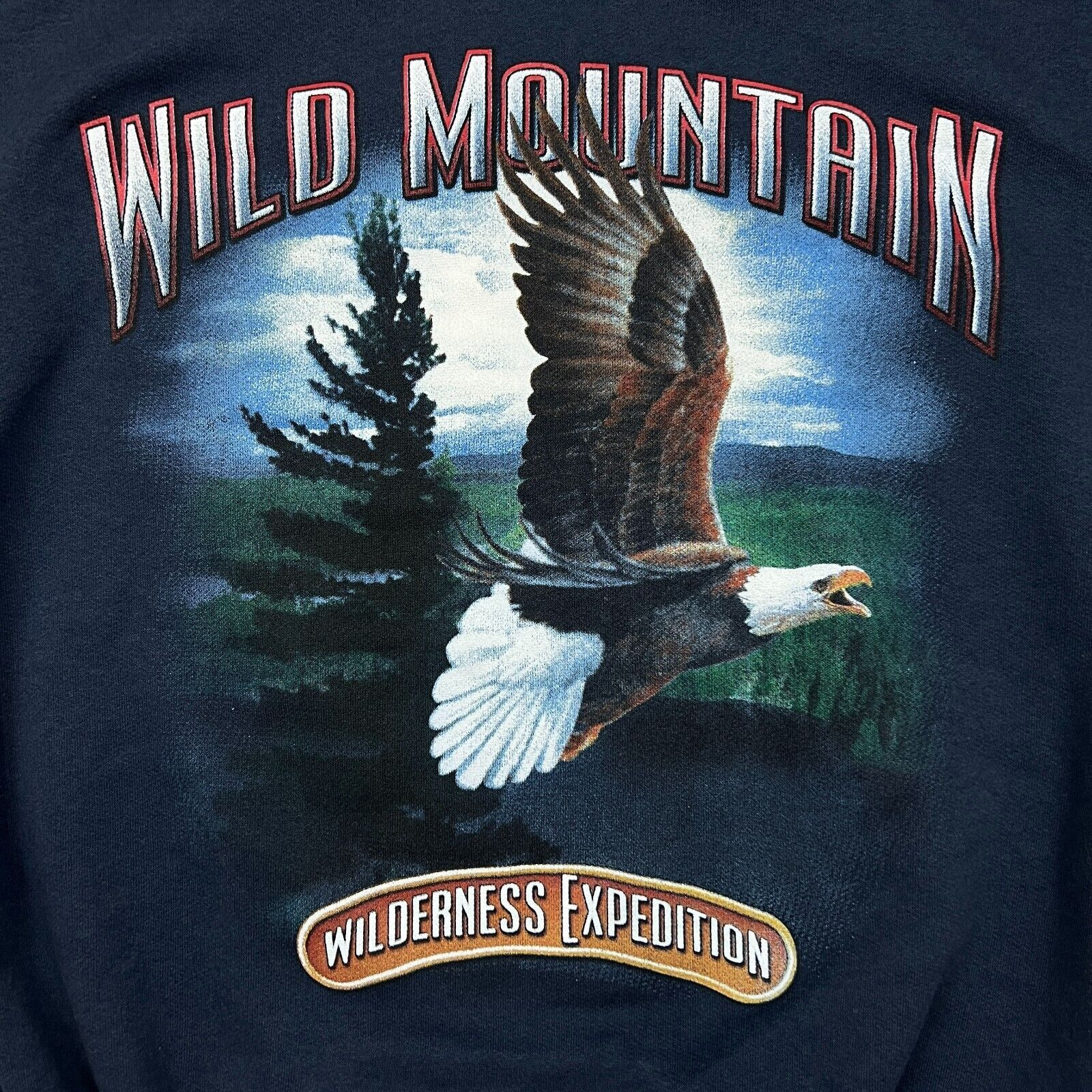 Vintage VTG 90s Wild Mountain Sweatshirt Medium Eagle Animal Nature Size US M / EU 48-50 / 2 - 2 Thumbnail