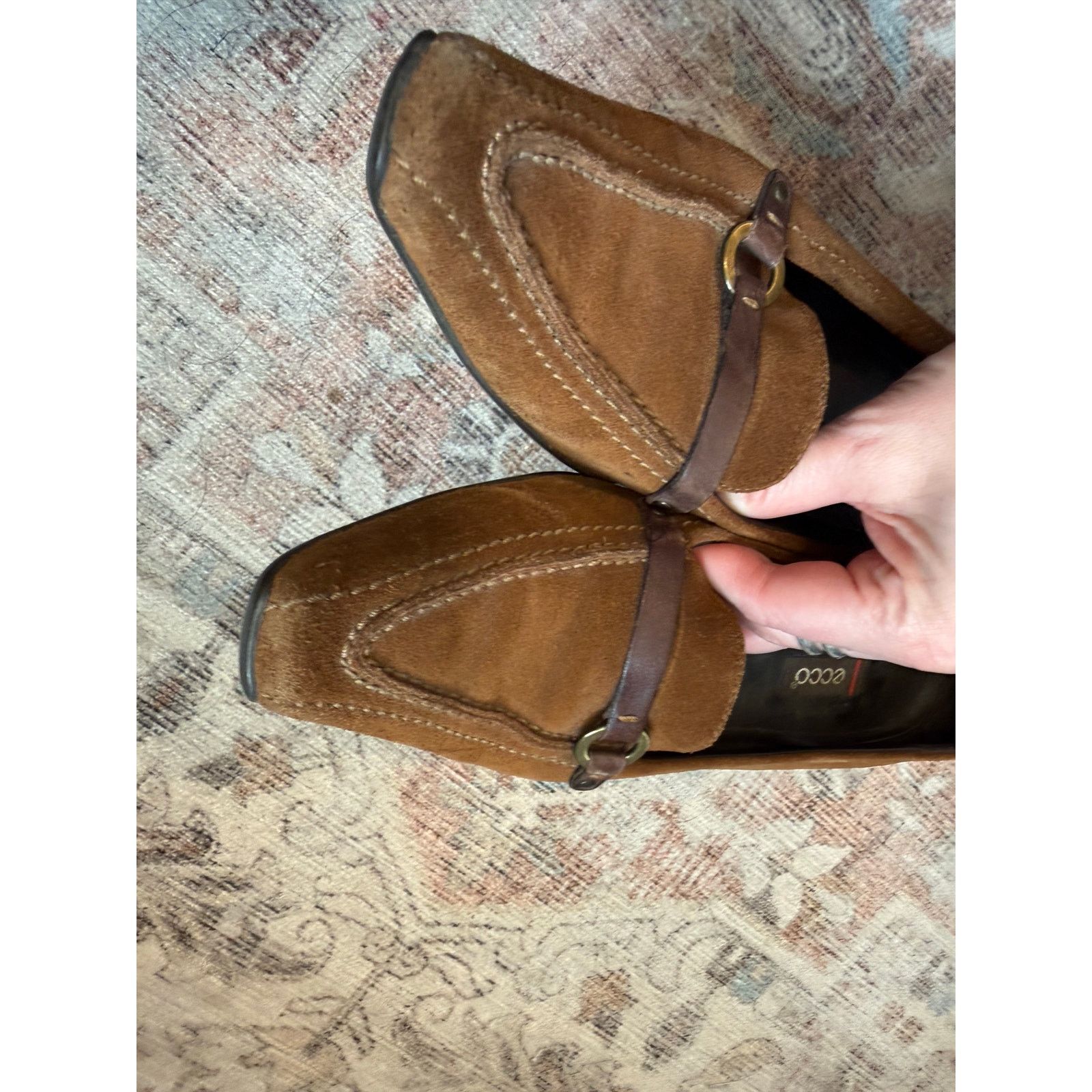 Ecco ECCO Brown Suede Leather Pump Heels w/Buckle Sz EU 39/ US 8 Size US 8 / IT 38 - 7 Thumbnail