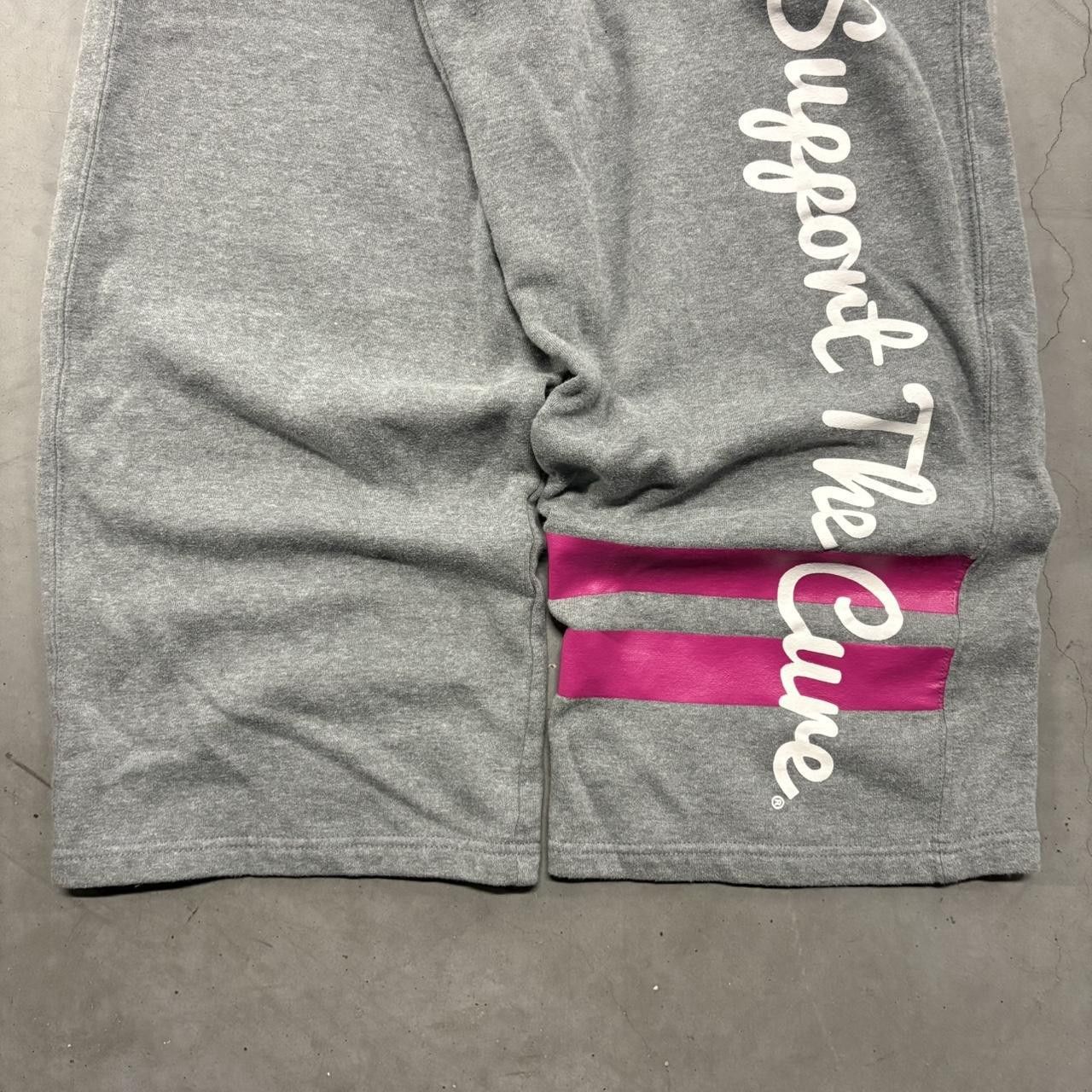 Vintage Crazy Vintage Y2K/2000s Super Baggy Wideleg Grey and pink Breast cancer Awareness Sweatpants! Size US 34 / EU 50 - 4 Thumbnail