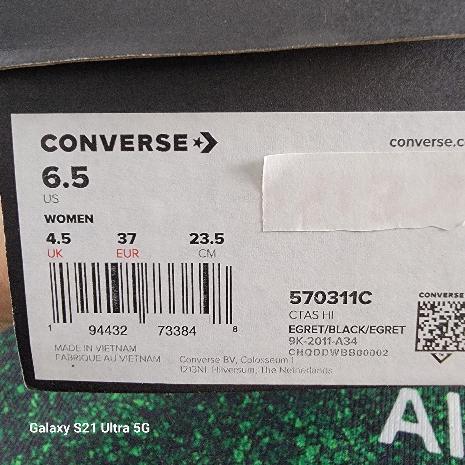 Converse Converse CTAS HI 570311C Womens sz 6.5 Egret/Black Size US 6.5 / IT 36.5 - 10 Thumbnail