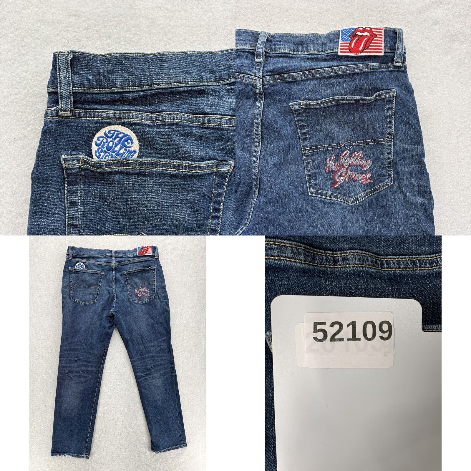 Lucky Brand Lucky Brand Rolling Stones 223 Straight Jeans Mens 38x32 Blue Denim Stretch Distressed Pockets Cotton Viscose Zip Regular Vintage: No Size US 38 / EU 54 - 9 Thumbnail