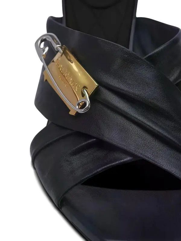 Balmain o1s1wg111225 Safety Pin Stiletto Sandals in Black Size US 8 / IT 38 - 4 Thumbnail