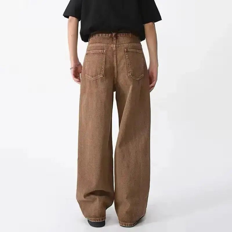 Japanese Brand Vintage Style Coffee Straight Loose Jeans Pants Size US 34 / EU 50 - 3 Thumbnail