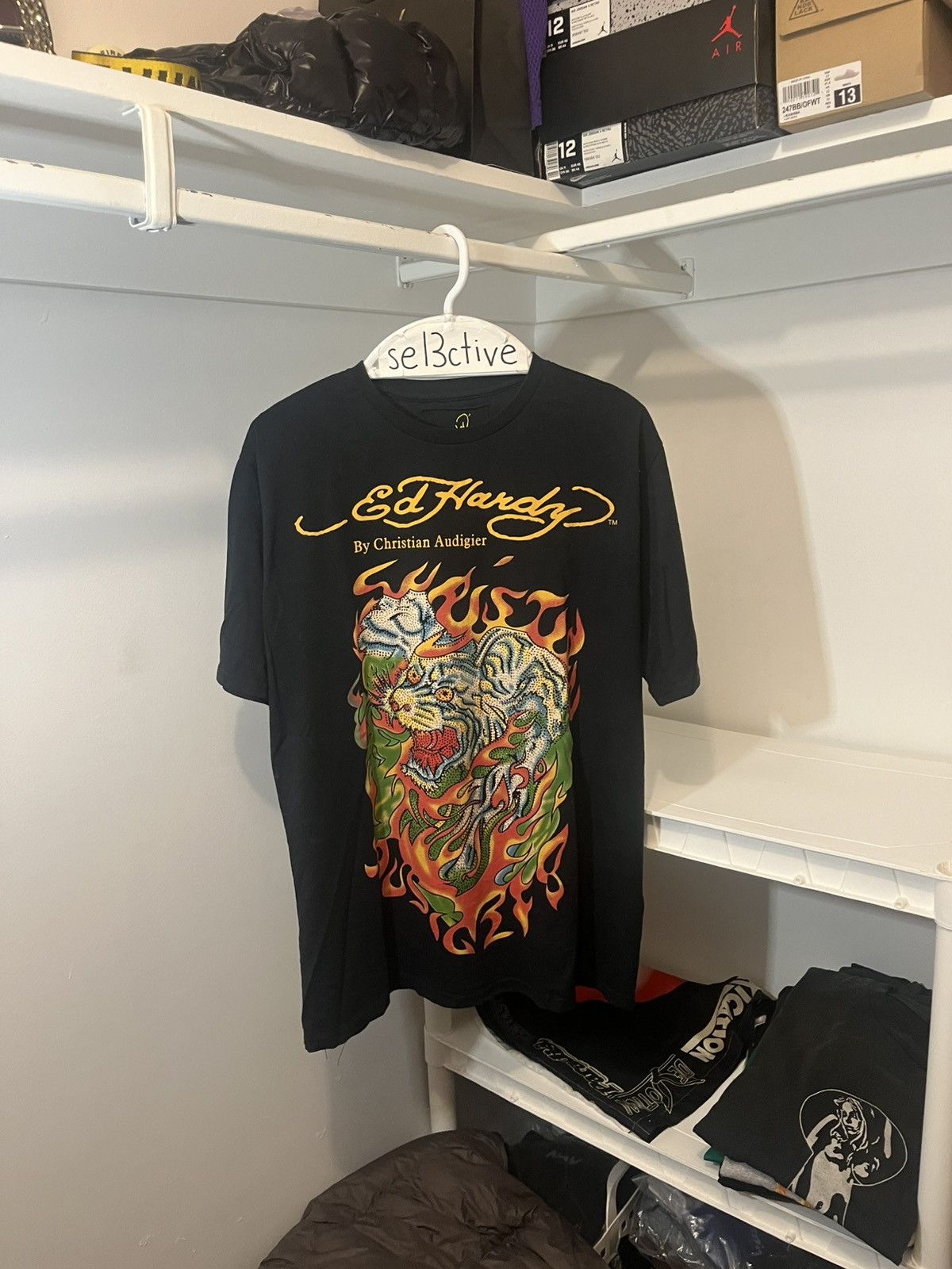 Ed Hardy Ed Hardy Rhinestone Tiger T-Shirt Size US XL / EU 56 / 4 - 1 Thumbnail