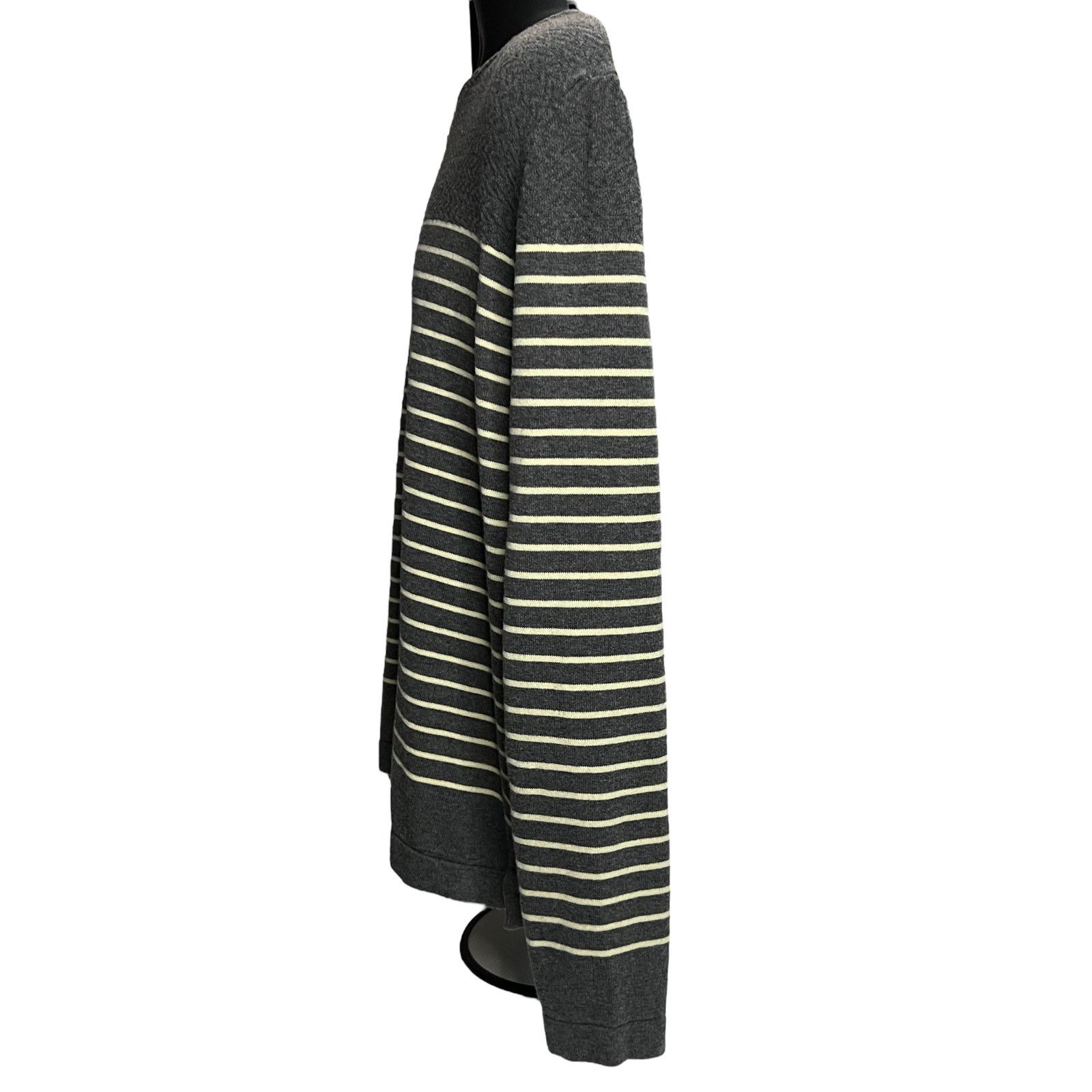 Zara Zara Man Sweater XL Striped Gray Long-Sleeve Knit Pullover Size US XL / EU 56 / 4 - 4 Thumbnail