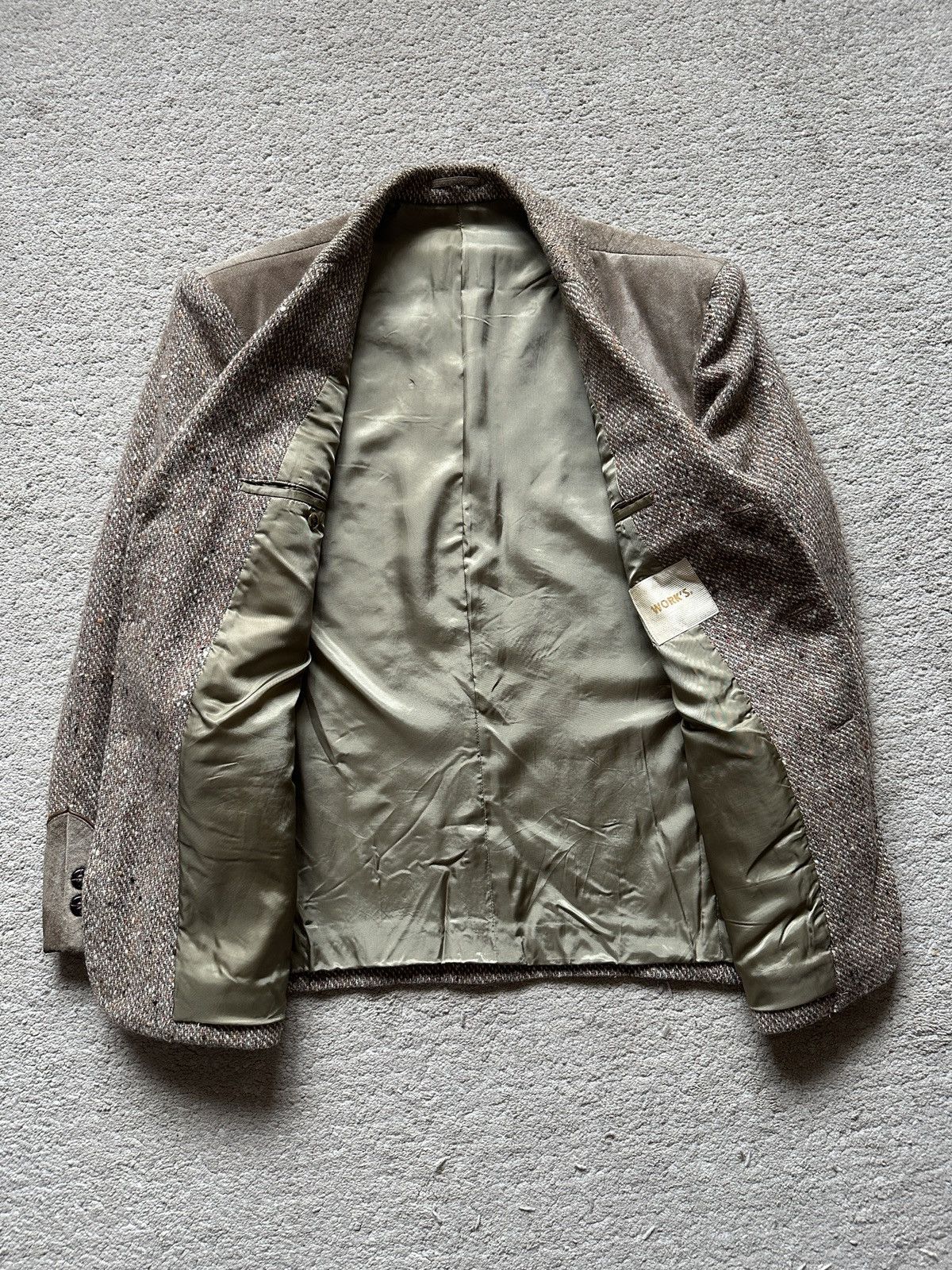Yohji Yamamoto 1990s Work’s Tweed Leather Jacket Size US L / EU 52-54 / 3 - 10 Thumbnail