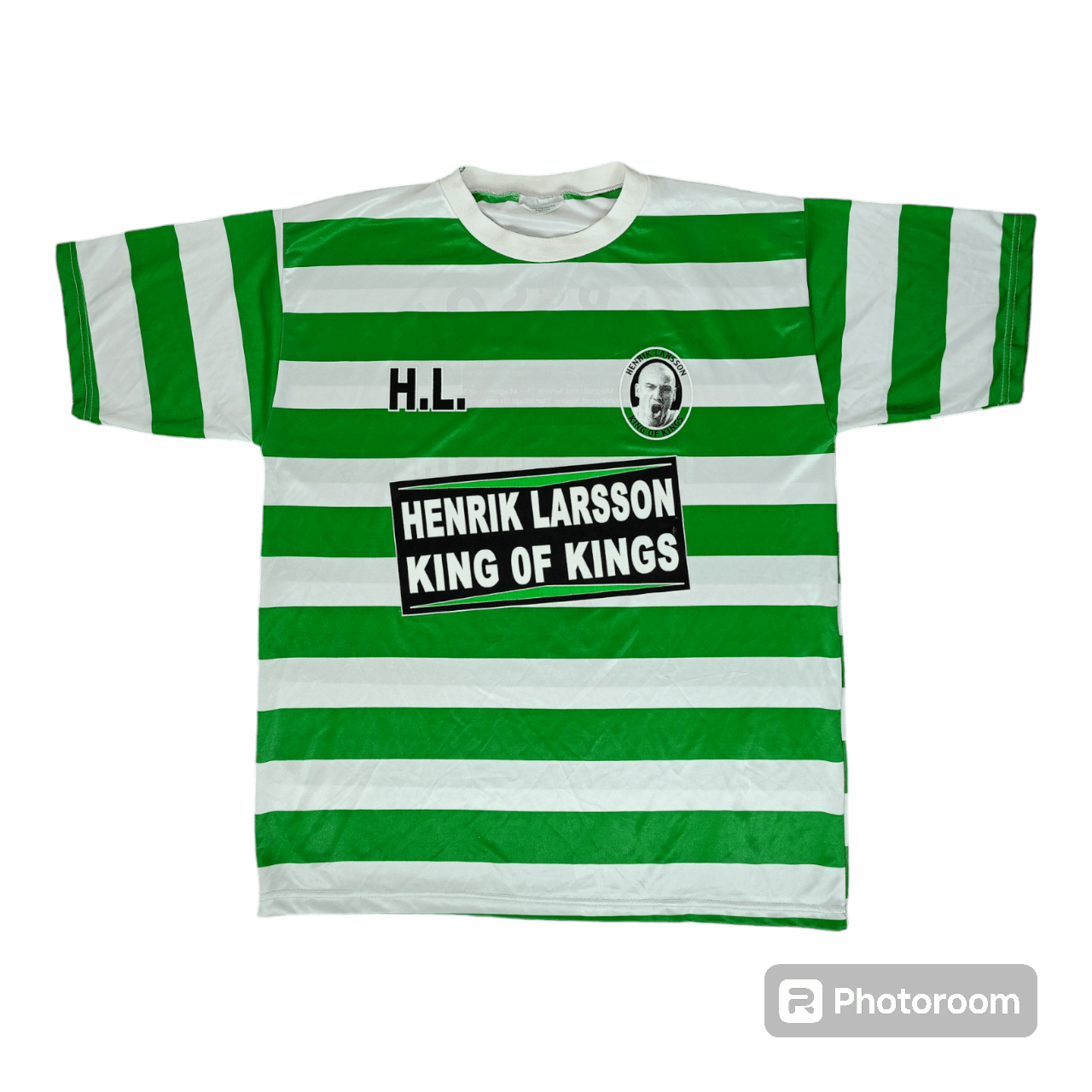 Image of Alternative x Soccer Jersey Jersey Celtic Glasgow Hendrik Larrson Jerseys Soccer in Green White (Si