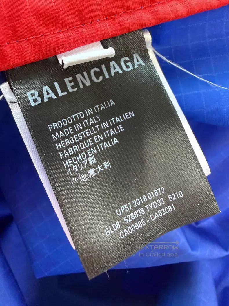 Balenciaga Balenciaga Red and blue color blocked large logo windbreak Size XS / US 0-2 / IT 36-38 - 6 Thumbnail