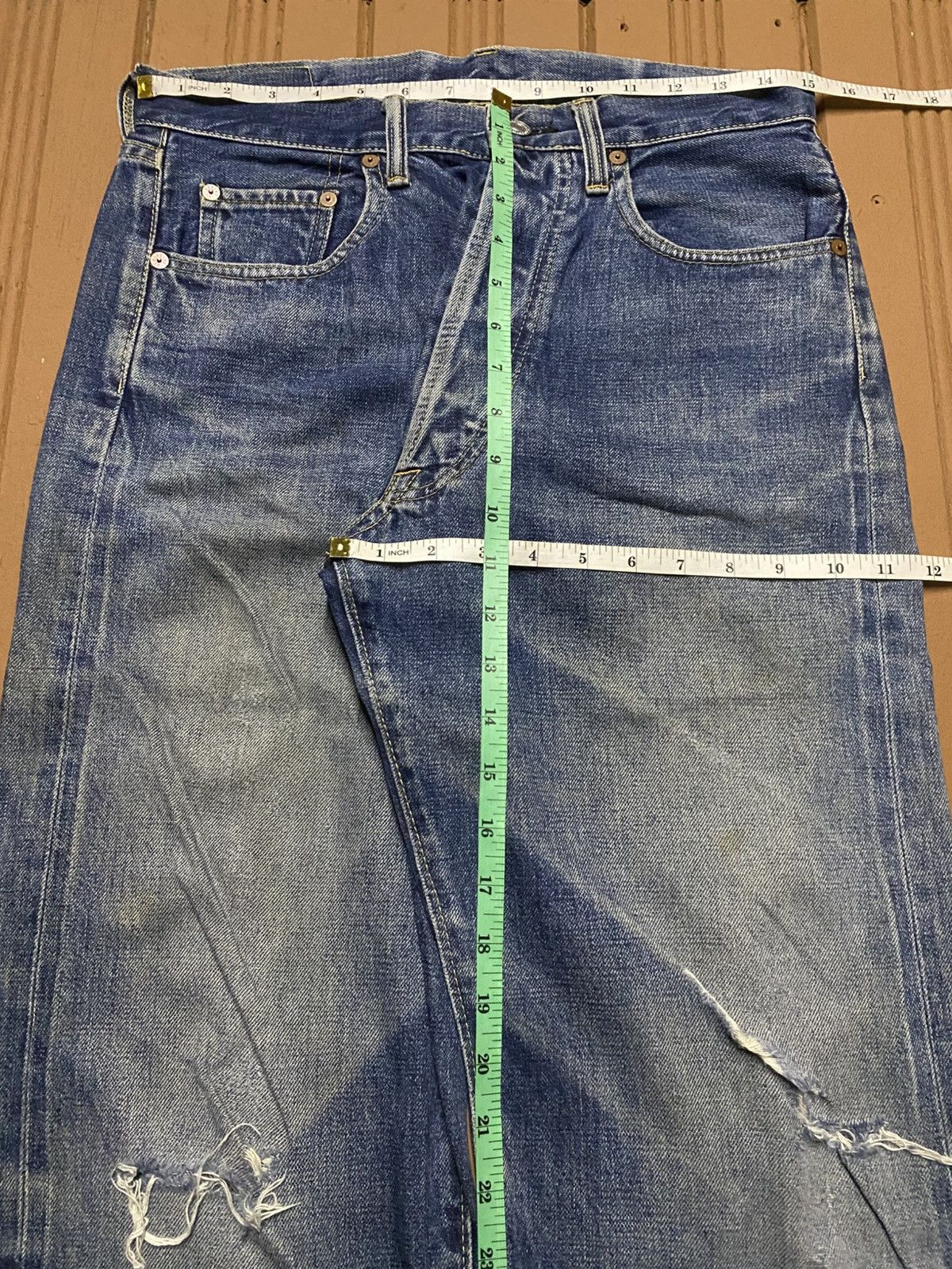 Denime Vintage Denime Selvedge Mud Wash Distressed Loose Jeans Size US 30 / EU 46 - 14 Thumbnail