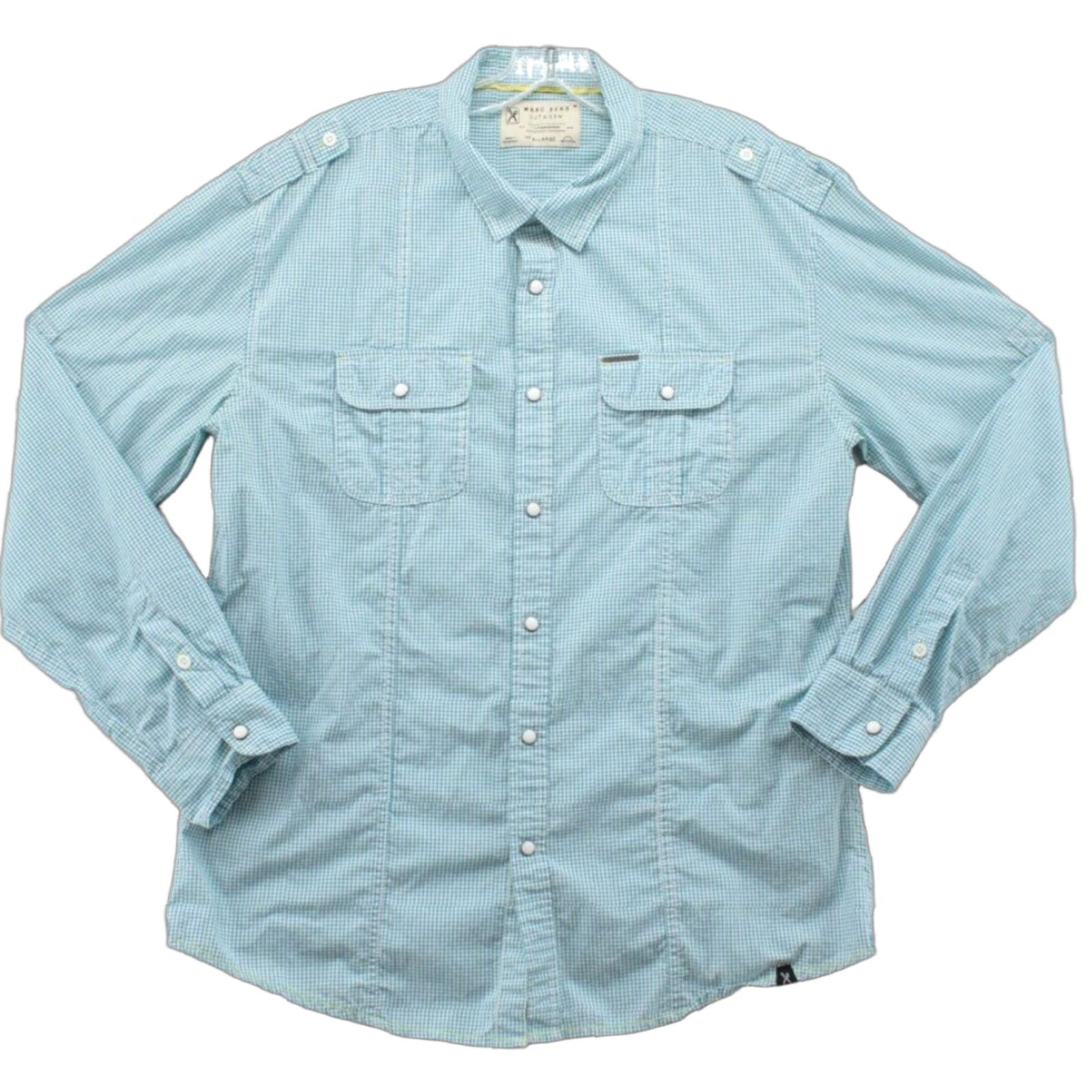 Vintage Marc Ecko Shirt Mens XL Blue White Check Long Sleeve Pearl Snap Western Cowboy Size US XL / EU 56 / 4 - 1 Thumbnail