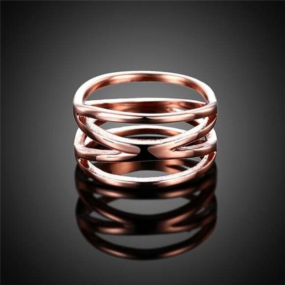 Other (Size 9) 18K Rose Gold Plated Stainless Steel Fashion Ring Size ONE SIZE - 4 Thumbnail