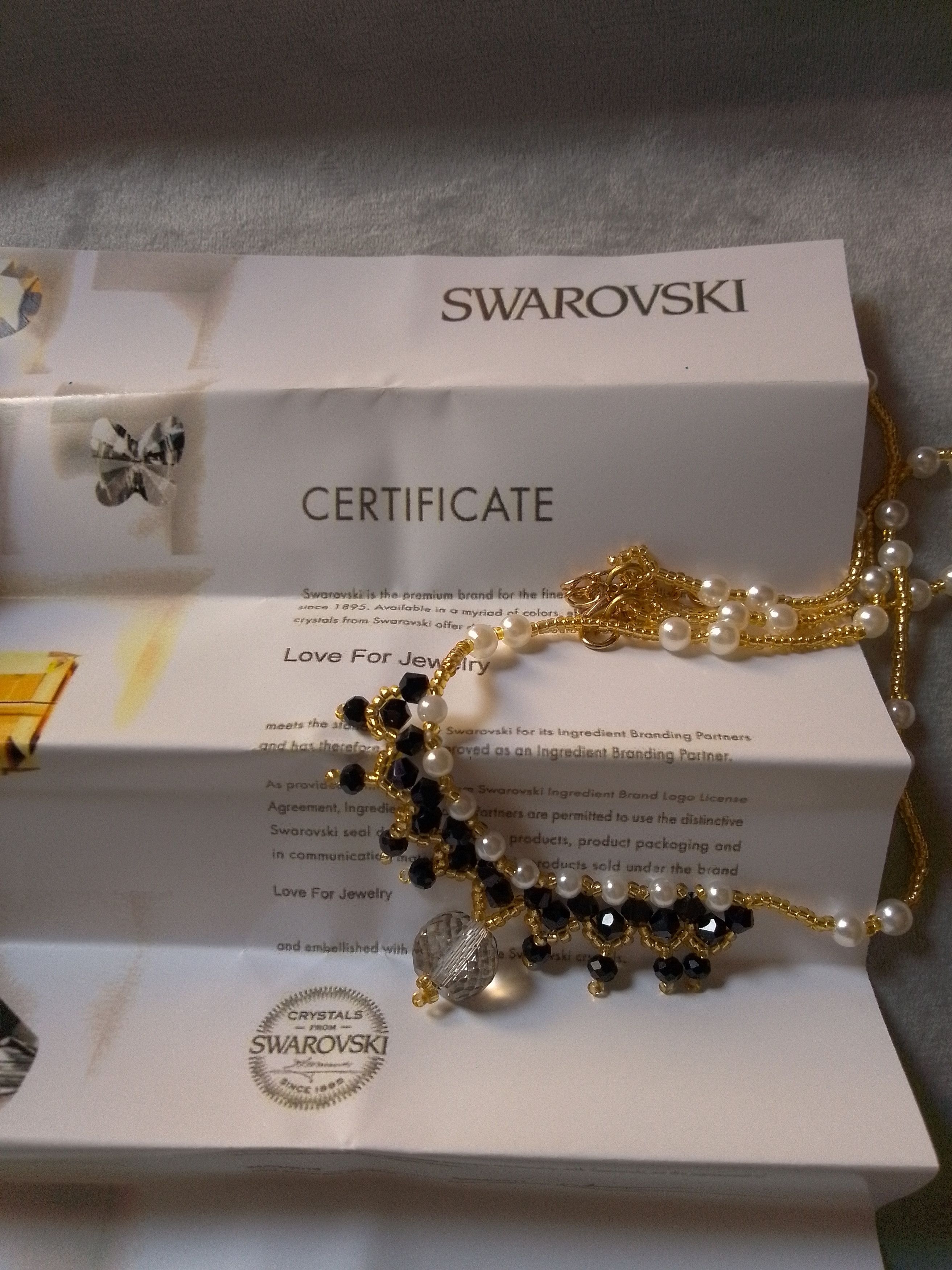 Other Golden Black Necklace with Swarovski crystal pendant Size ONE SIZE - 5 Thumbnail