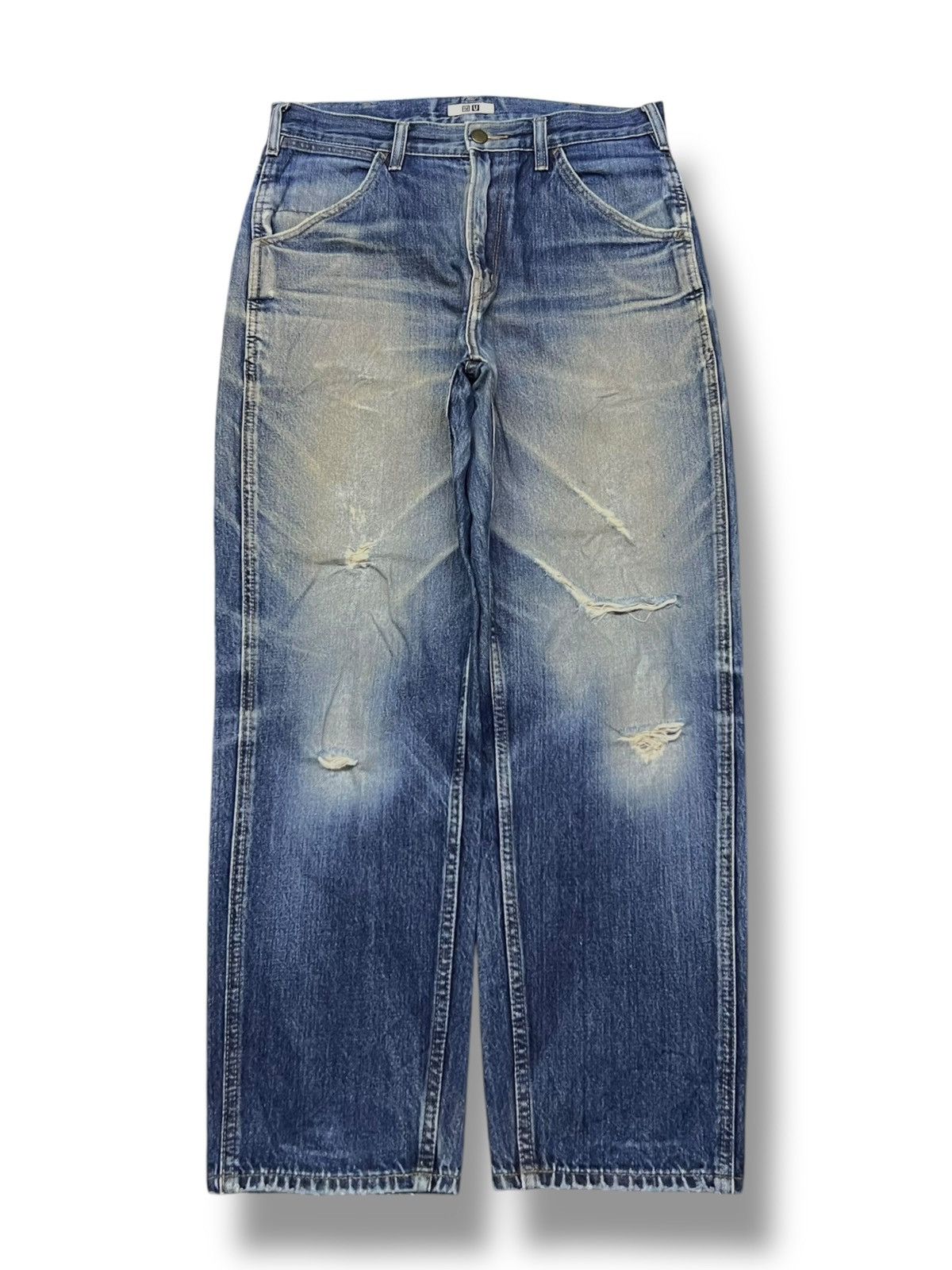 Uniqlo Vintage Uniqlo Japan - Faded Mud Wash, Distressed Denim Size US 32 / EU 48 - 2 Thumbnail