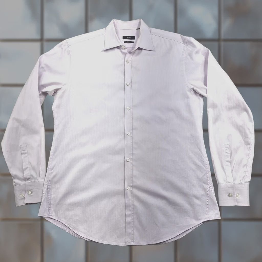 Hugo Boss Hugo Boss Button Up Shirt Mens Medium 16 32/33 Purple Slim Fit Dress Long Sleeve Shirt Size 40R - 1 Thumbnail
