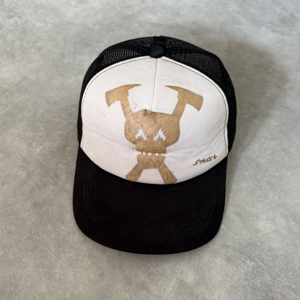 Stussy Vintage 00s Stussy x Futura Laboratories Skull Trucker Hat Size ONE SIZE - 1 Thumbnail