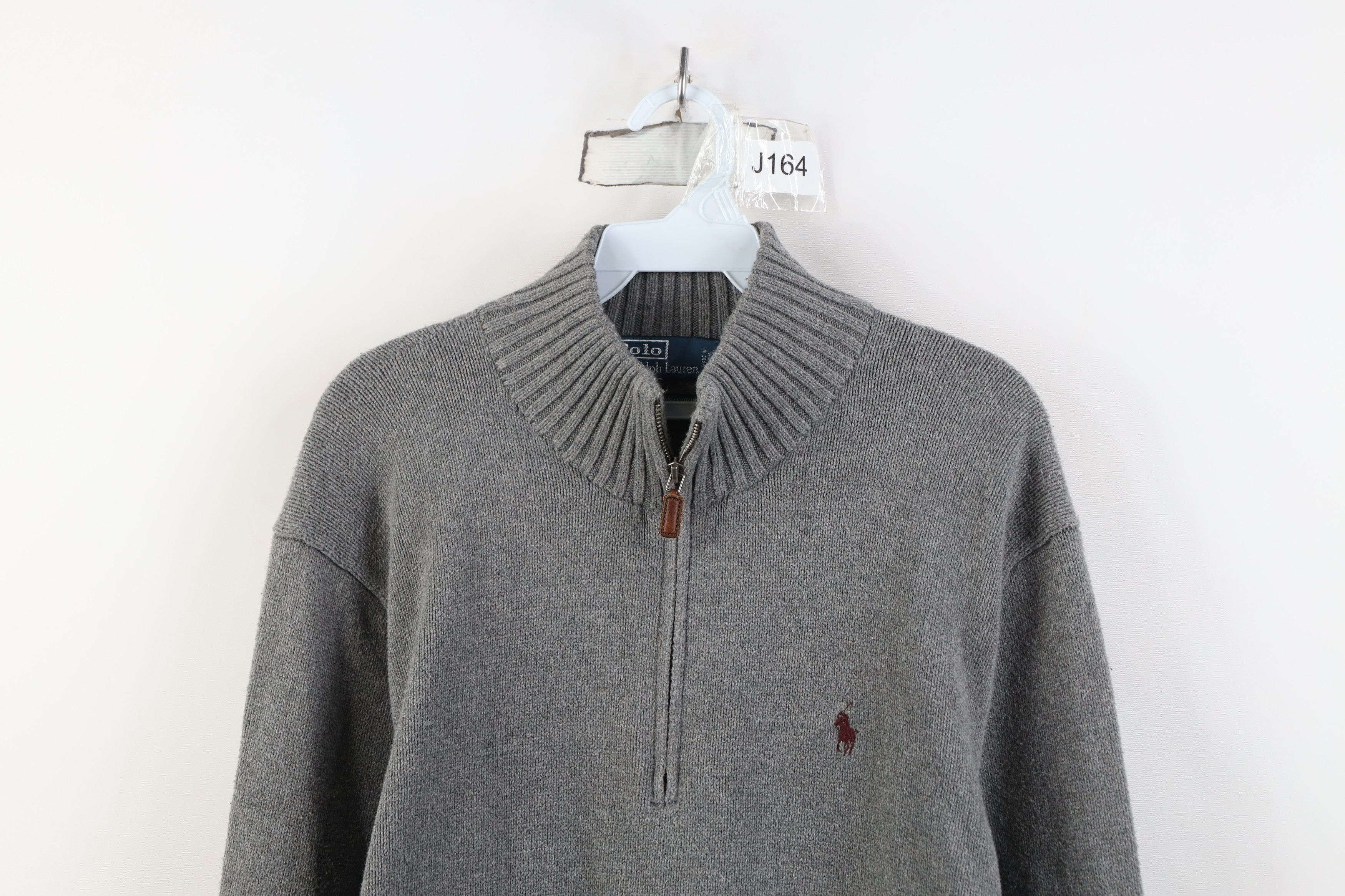 Polo Ralph Lauren Vintage 90s Ralph Lauren Cotton Ribbed Knit Half Zip Sweater Size US L / EU 52-54 / 3 - 2 Thumbnail
