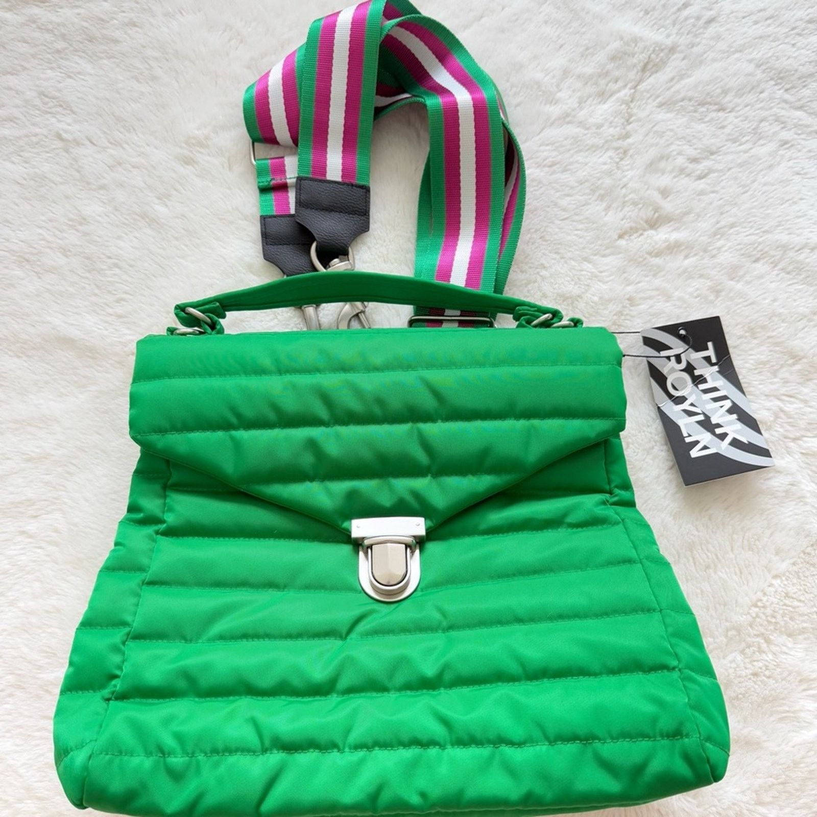 Nwt!!! Think Royln Large Top Handle Crossbody Bag in Green, Women's